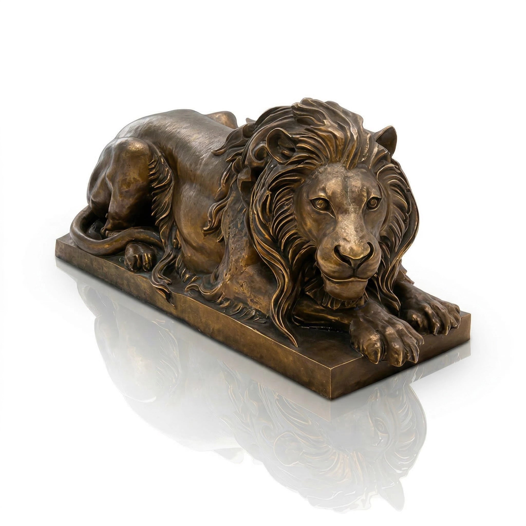 Vela-Bronze--Brass-Wildlife--Nature-Sculpture-Reclining-Lion-VBS-7391-04