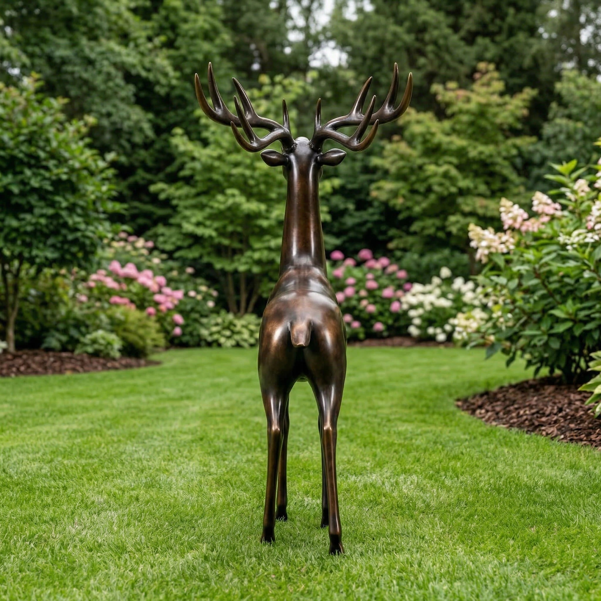 Vela-Bronze--Brass-Wildlife--Nature-Sculpture-Stag-Entrance--Driveway-VSMaterialTypeCode-7397-02