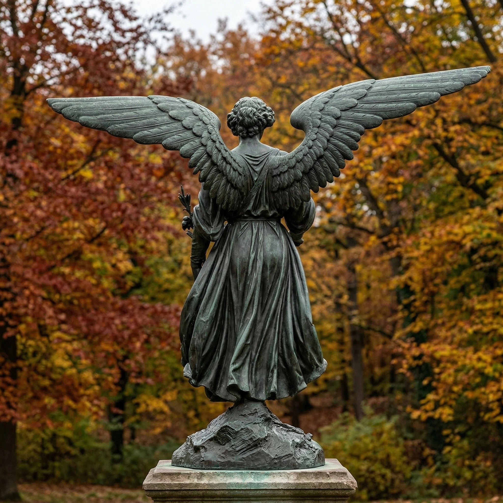 Vela-Bronze--Brass-Winged-Female-Guardian-Sculpture-Formal-Garden-Placement-VSBS-7341-02