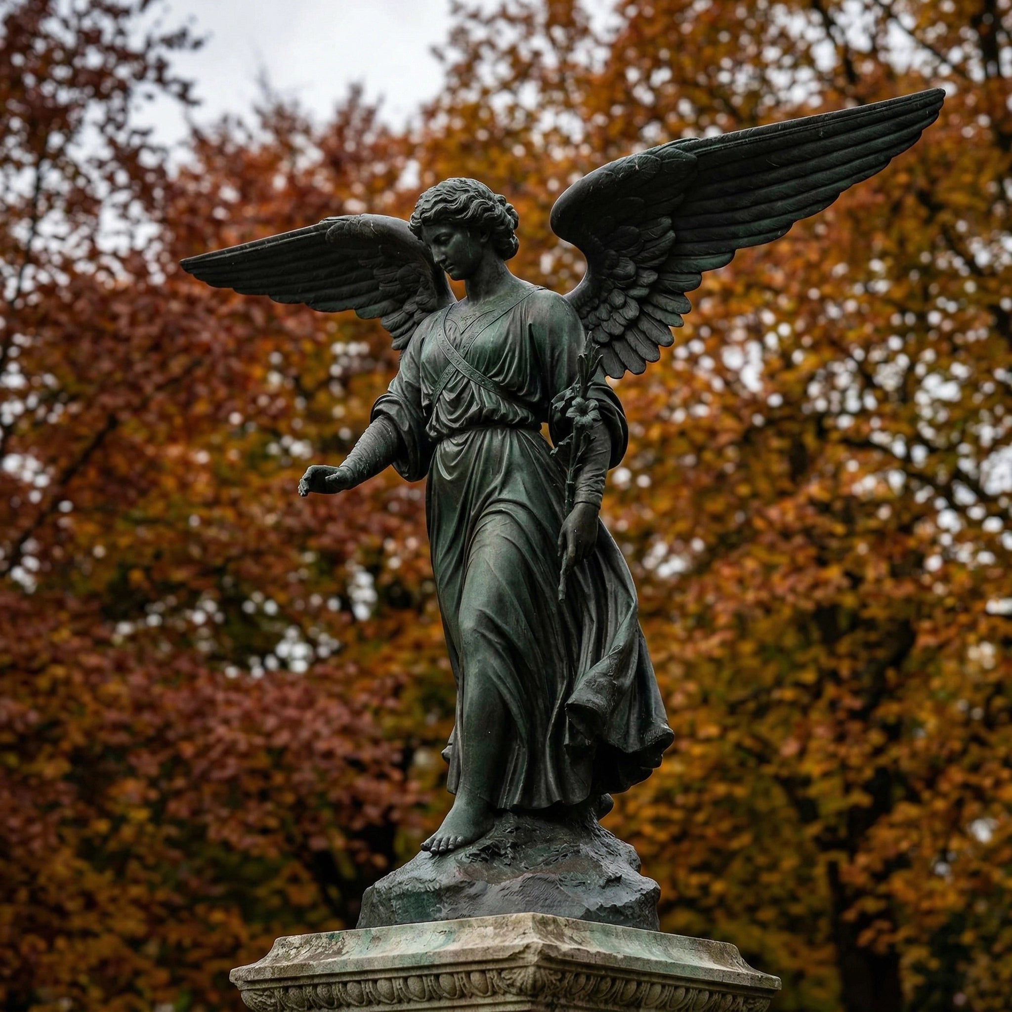 Vela-Bronze--Brass-Winged-Female-Guardian-Sculpture-Formal-Garden-Placement-VSBS-7341-05