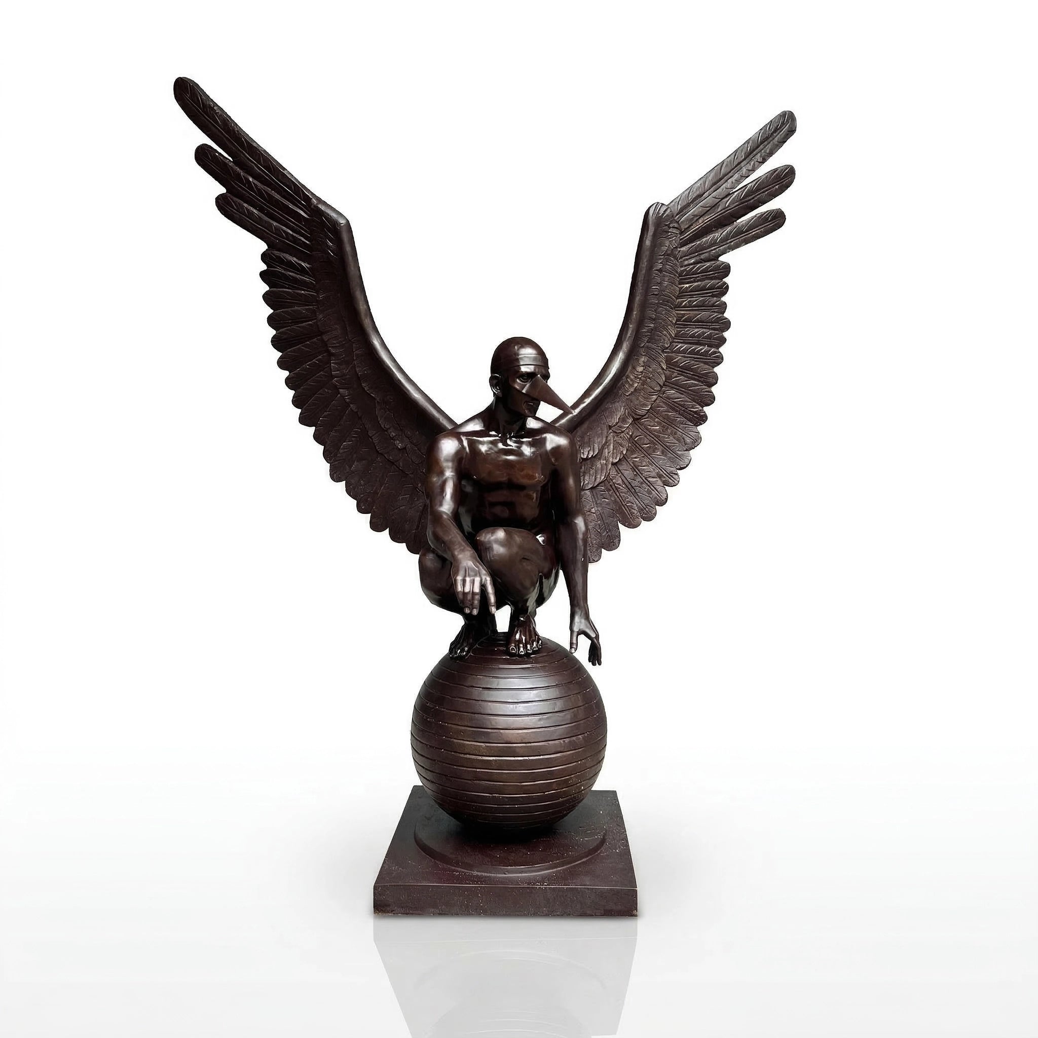 Vela-Bronze--Brass-Winged-Figurative-Sculpture-Garden-Pedestal-VSBS-6728-06