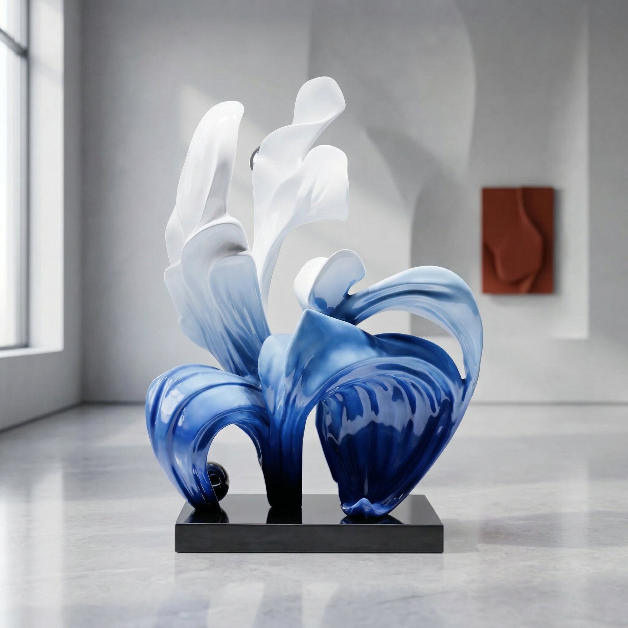Vela-Fiberglass-Abstract-Bloom-Sculpture-Black-Plinth-VSFGS-624-01