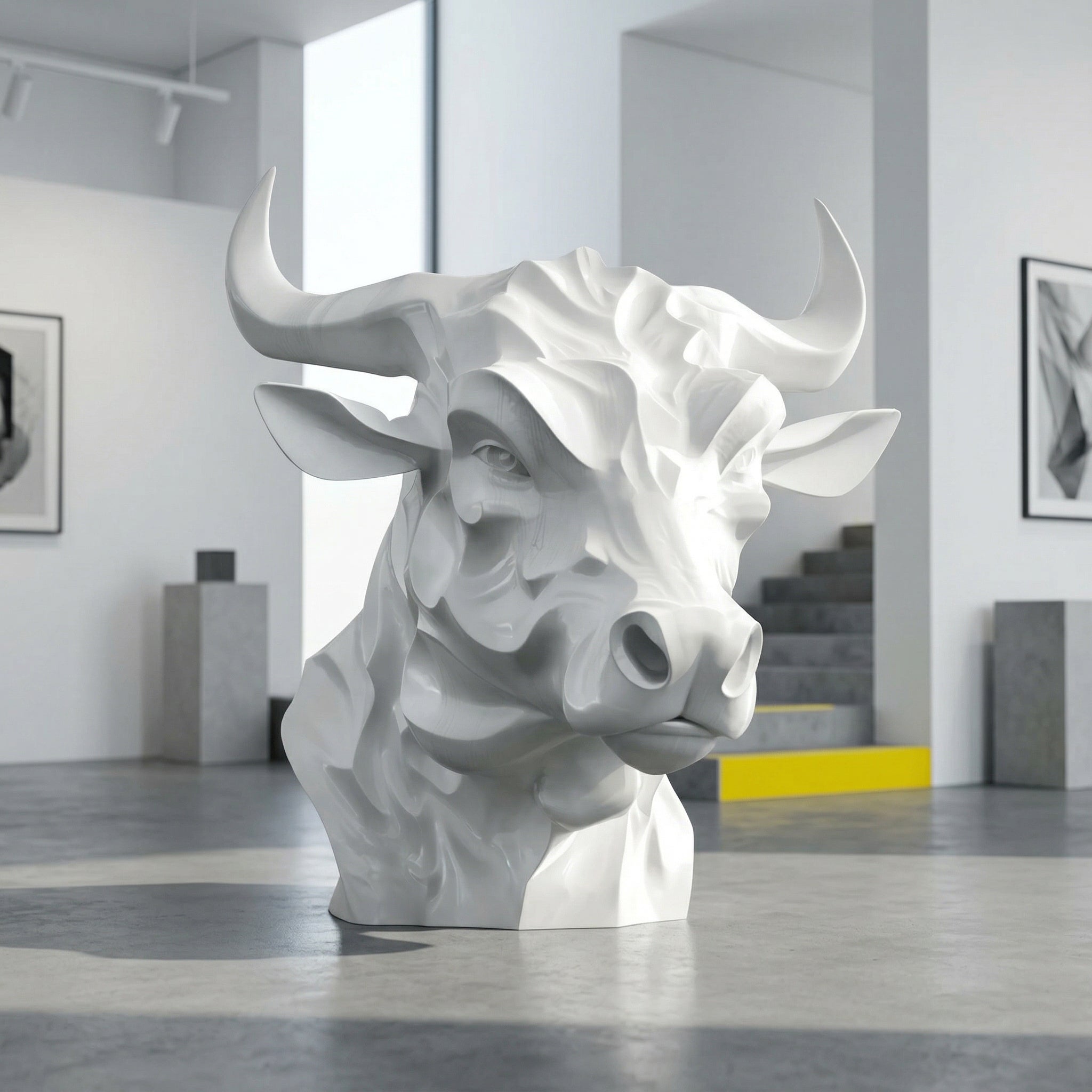 Vela-Fiberglass-Bull-Head-Sculpture-Floor-Standing-VSFGS-437-01