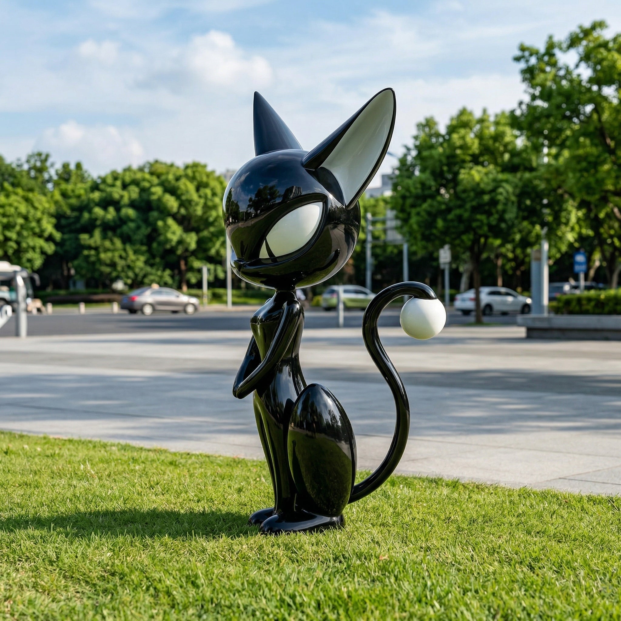 Vela-Fiberglass-Cat-Sculpture-Glossy-Freestanding-VSFGS-883-03