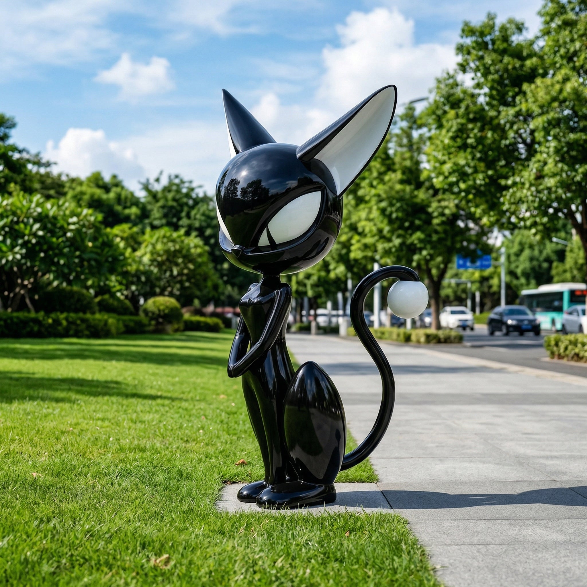 Vela-Fiberglass-Cat-Sculpture-Glossy-Freestanding-VSFGS-883-04
