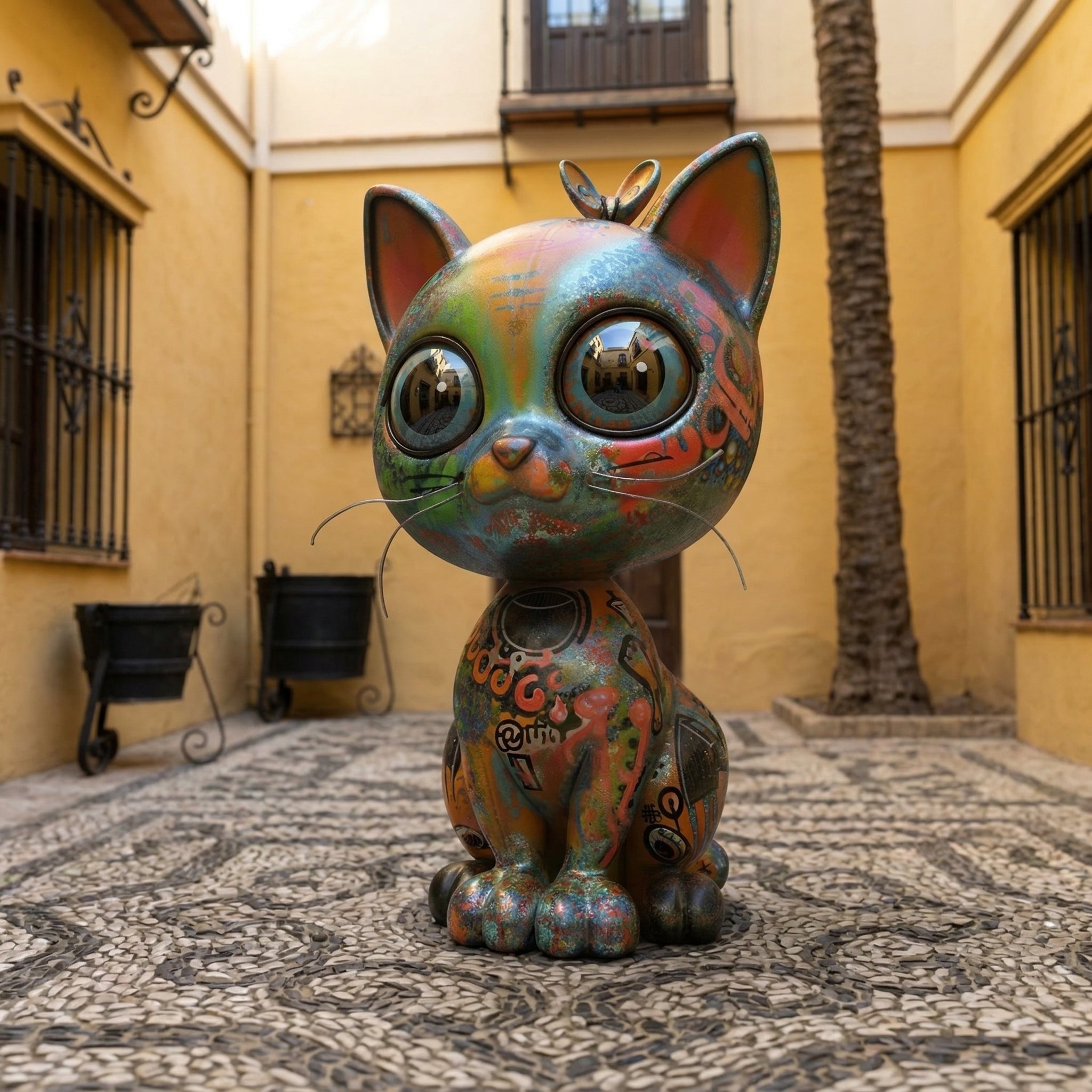 Vela-Fiberglass-Cat-Sculpture-Seated-Courtyard-Statement-VSFGS-389-01