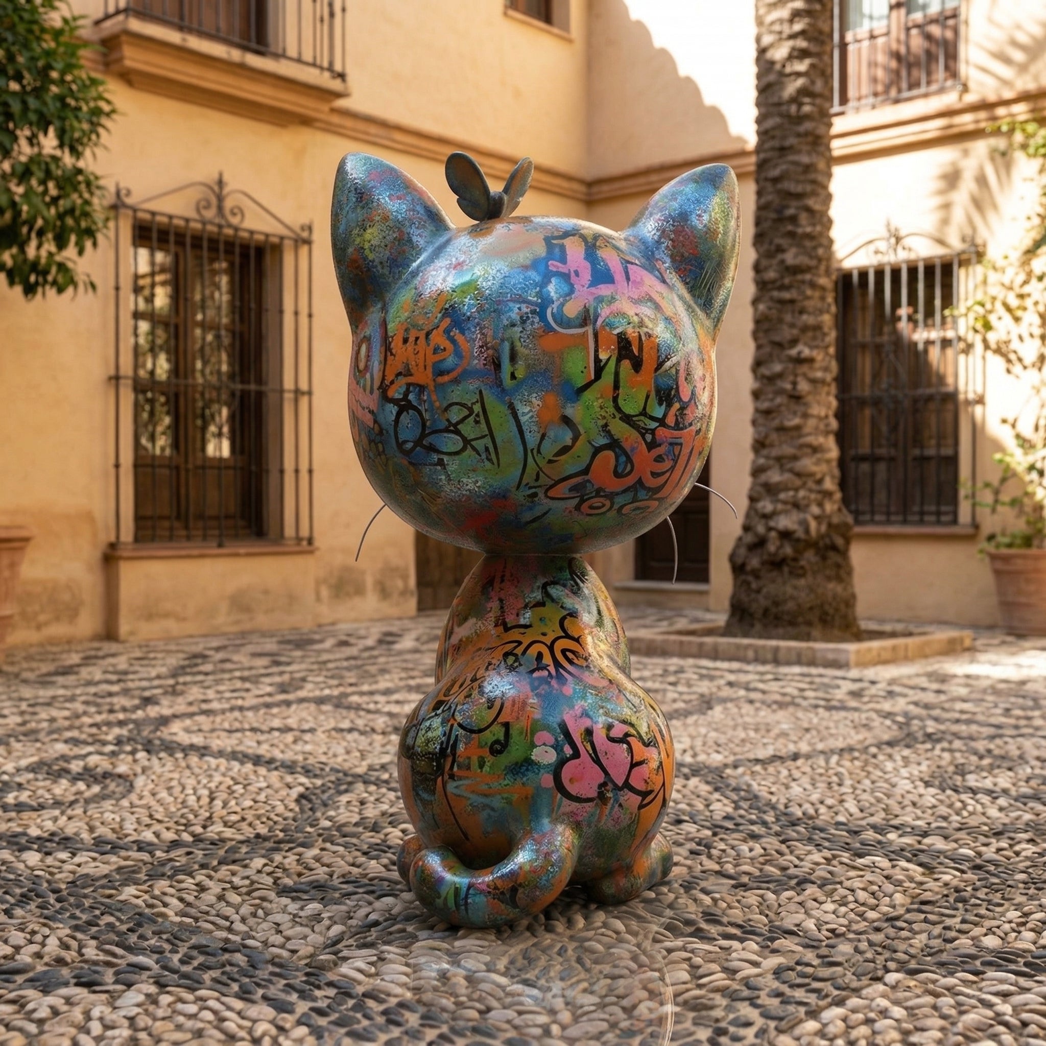 Vela-Fiberglass-Cat-Sculpture-Seated-Courtyard-Statement-VSFGS-389-03