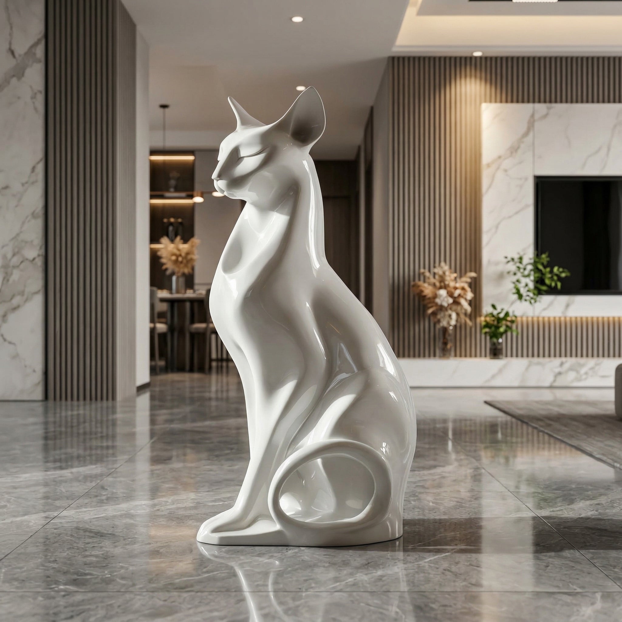 Vela-Fiberglass-Cat-Sculpture-Seated-Floor-Form-VSFGS-358-01