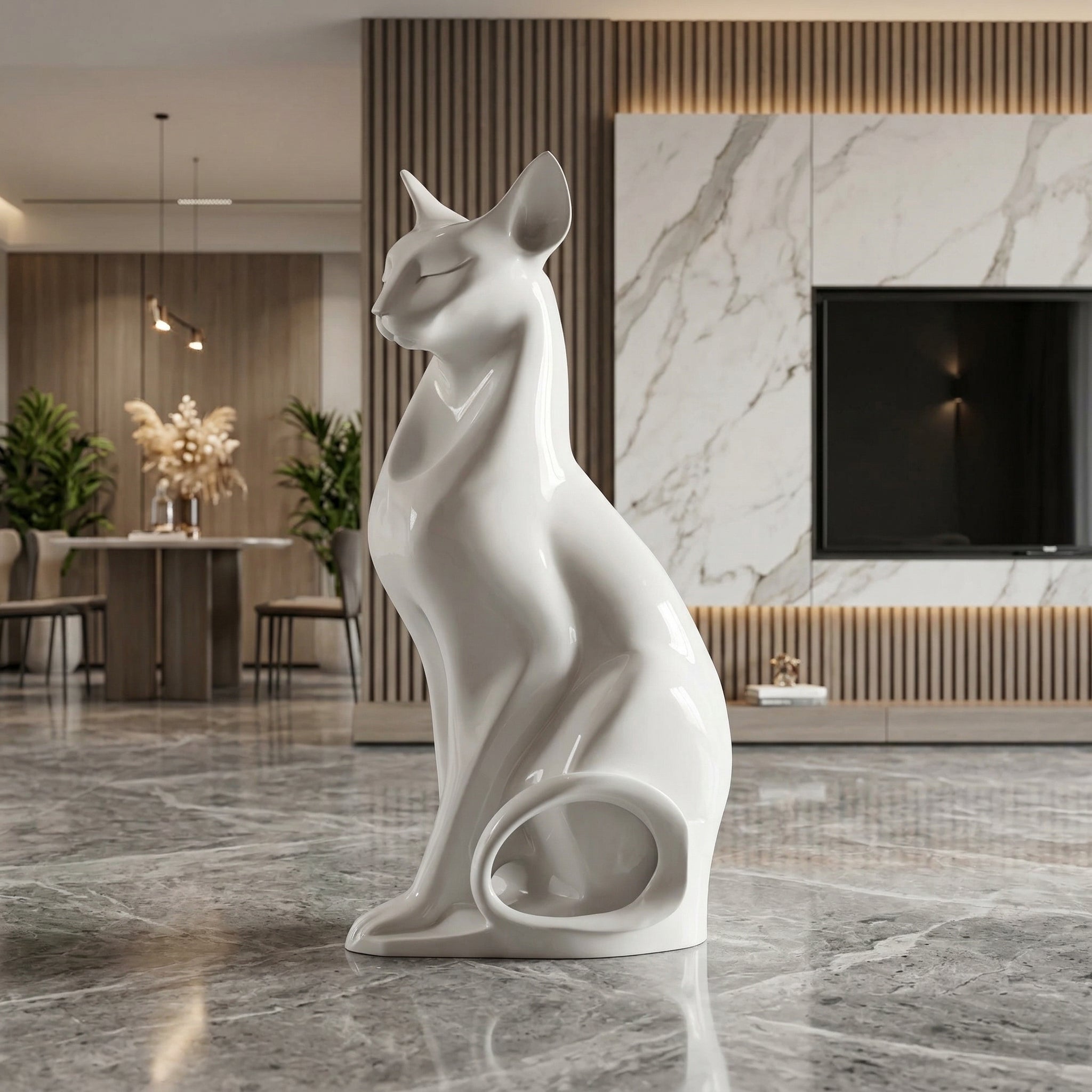 Vela-Fiberglass-Cat-Sculpture-Seated-Floor-Form-VSFGS-358-04