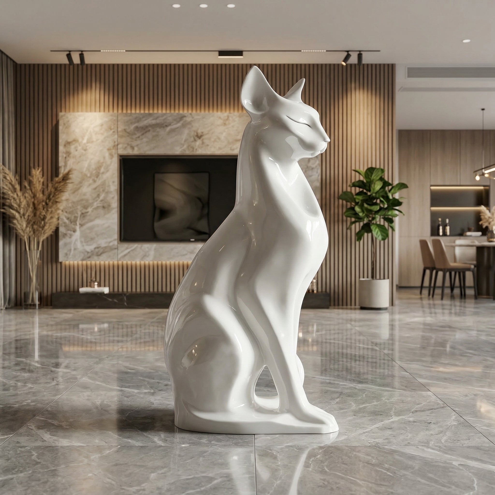 Vela-Fiberglass-Cat-Sculpture-Seated-Floor-Form-VSFGS-358-05
