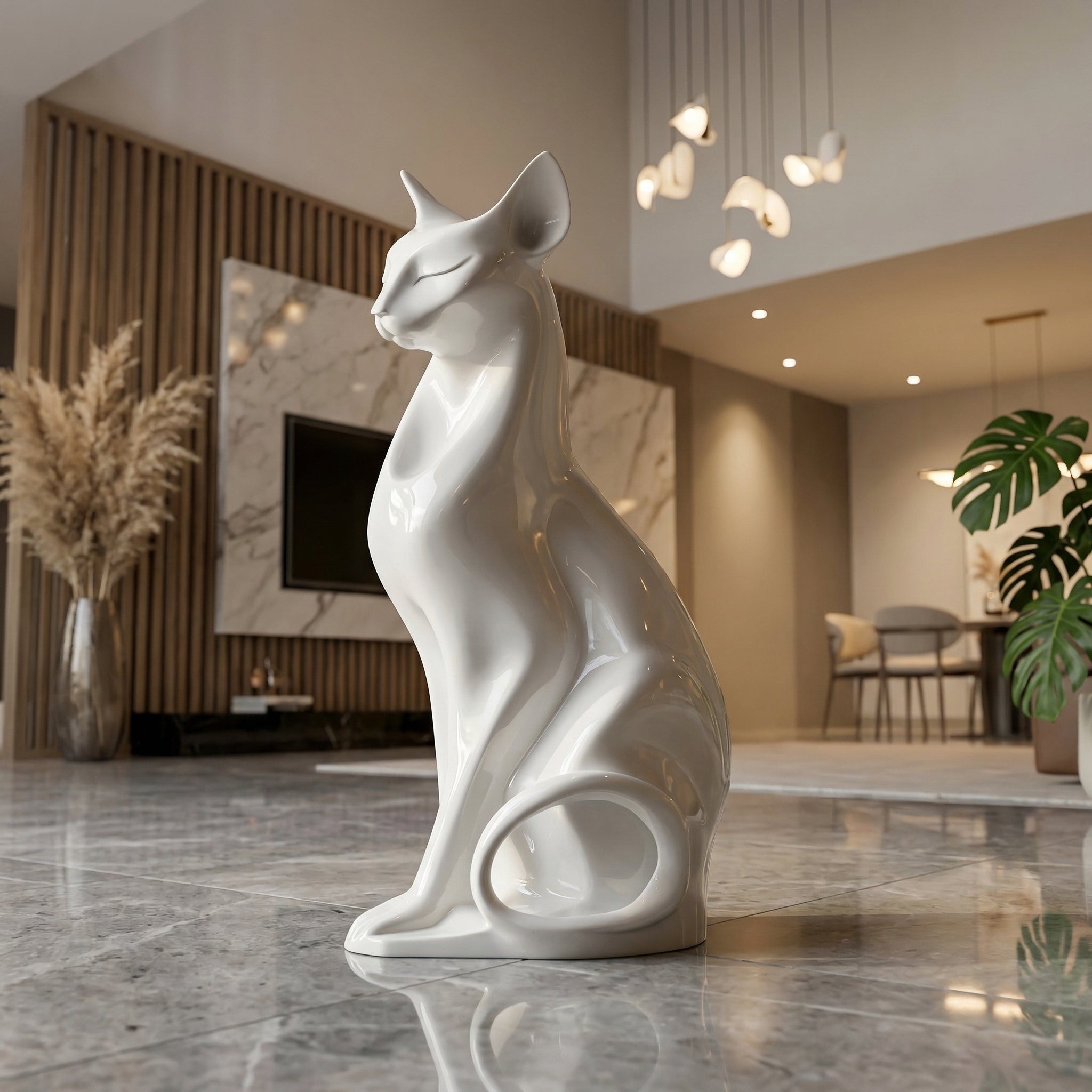 Vela-Fiberglass-Cat-Sculpture-Seated-Floor-Form-VSFGS-358-06