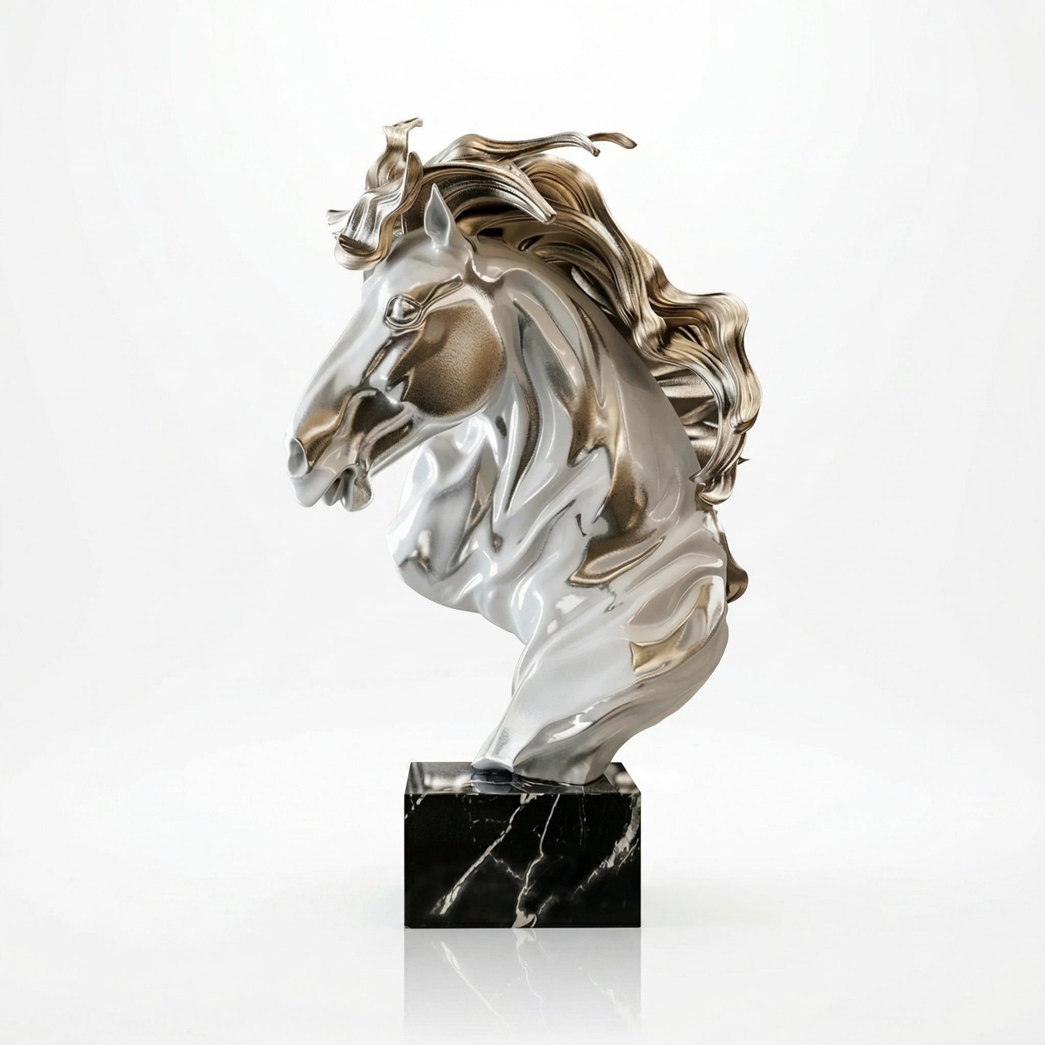 Vela-Fiberglass-Horse-Head-Sculpture-on-Marble-Plinth-VSFGS-742-02