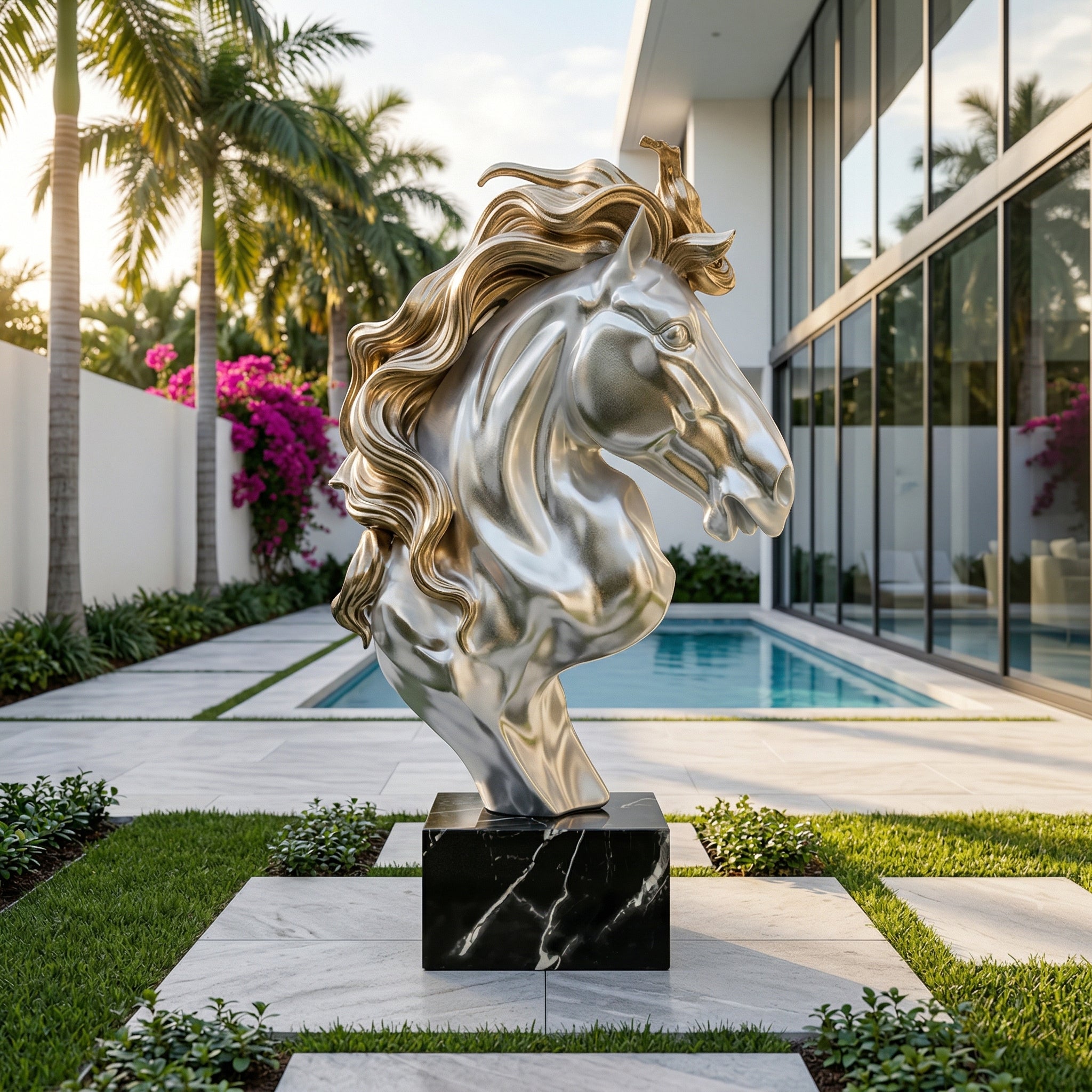 Vela-Fiberglass-Horse-Head-Sculpture-on-Marble-Plinth-VSFGS-742-05