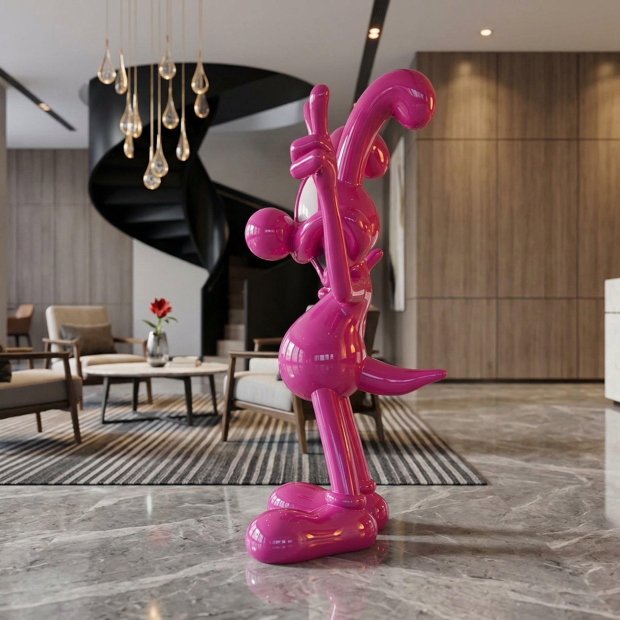 Vela-Fiberglass-Rabbit-Character-Sculpture-Glossy-Pop-Art-Pose-VSFGS-593-04