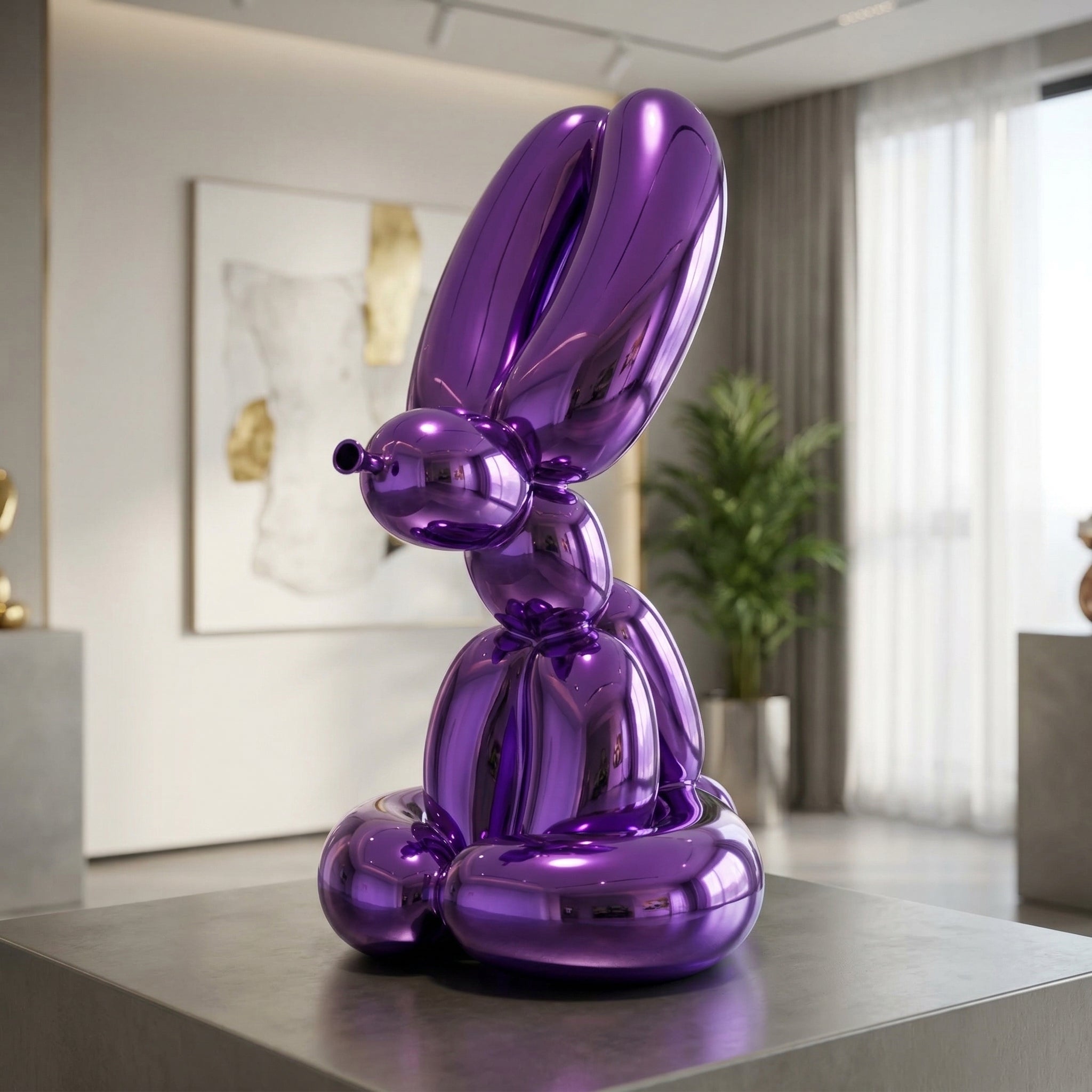 Vela-Fiberglass-Rabbit-Sculpture-Pedestal-Display-VSFGS-257-01