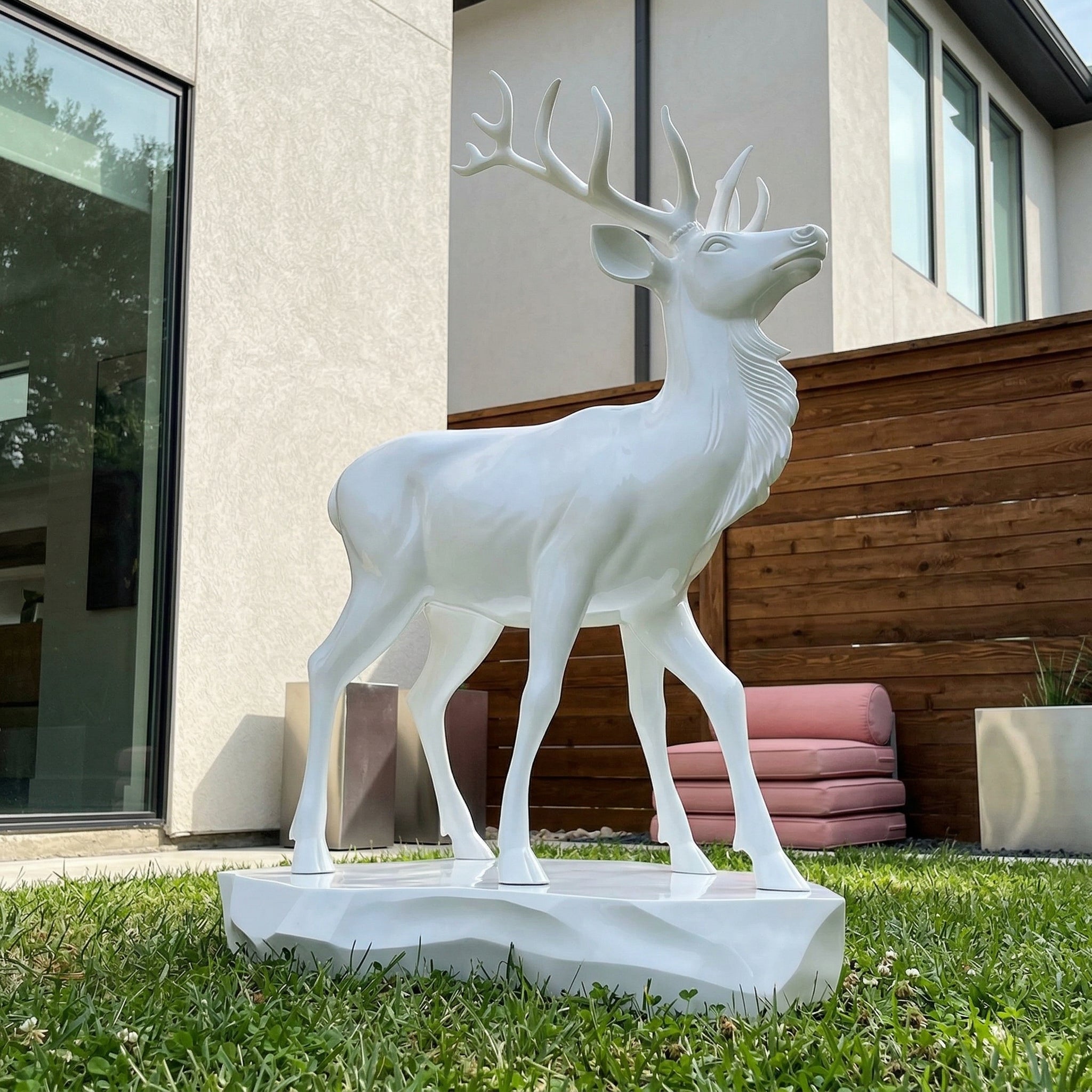 Vela-Fiberglass-Stag-Sculpture-Geometric-Plinth-VSFGS-764-06