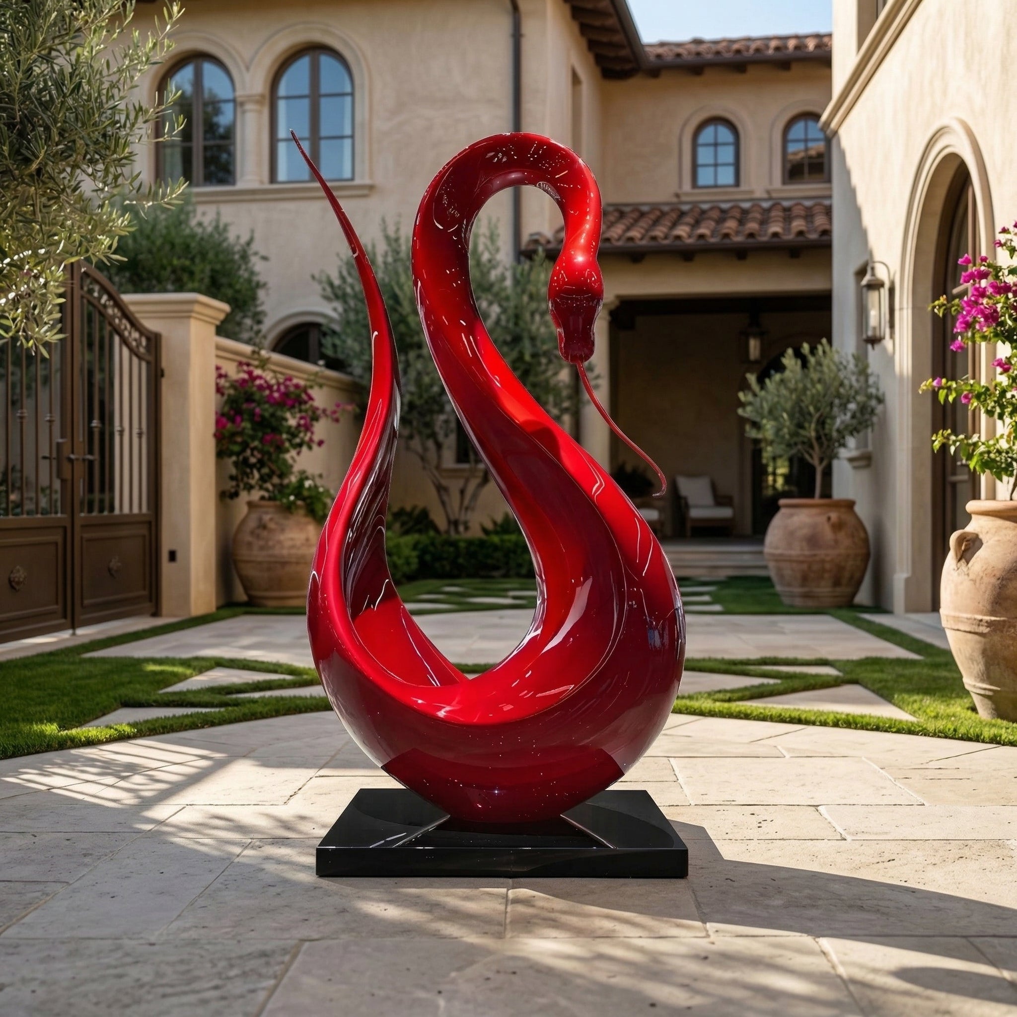 Vela-Fiberglass-Swan-Sculpture-Looped-Garden-Form-VSFGS-731-01