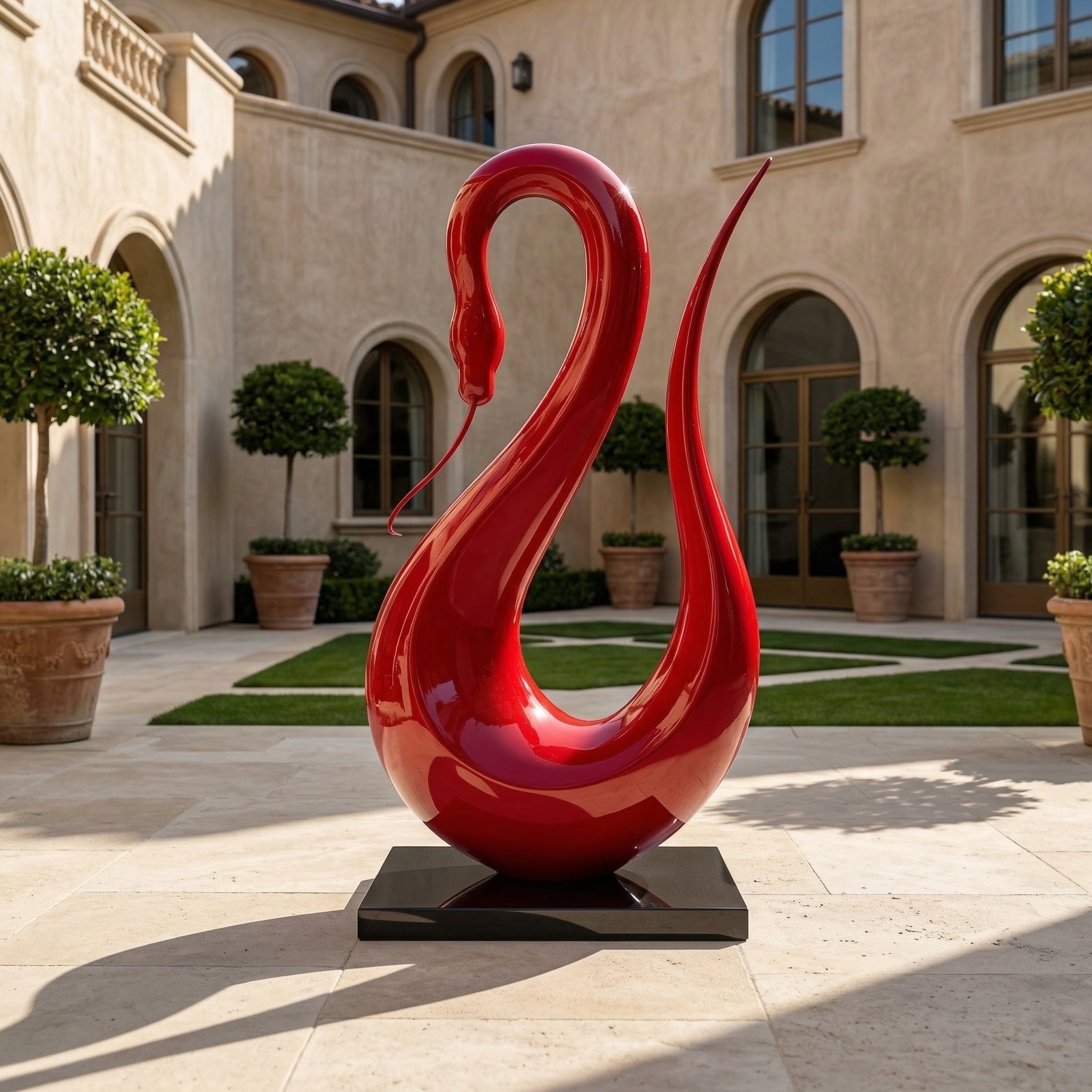 Vela-Fiberglass-Swan-Sculpture-Looped-Garden-Form-VSFGS-731-03