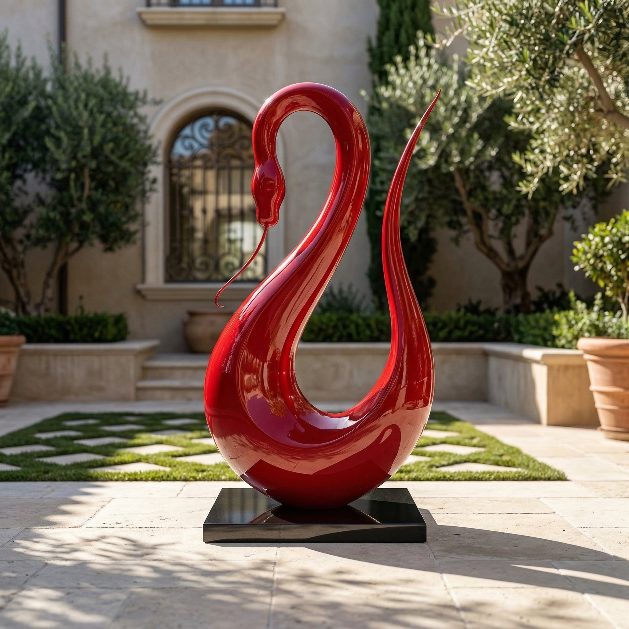 Vela-Fiberglass-Swan-Sculpture-Looped-Garden-Form-VSFGS-731-04