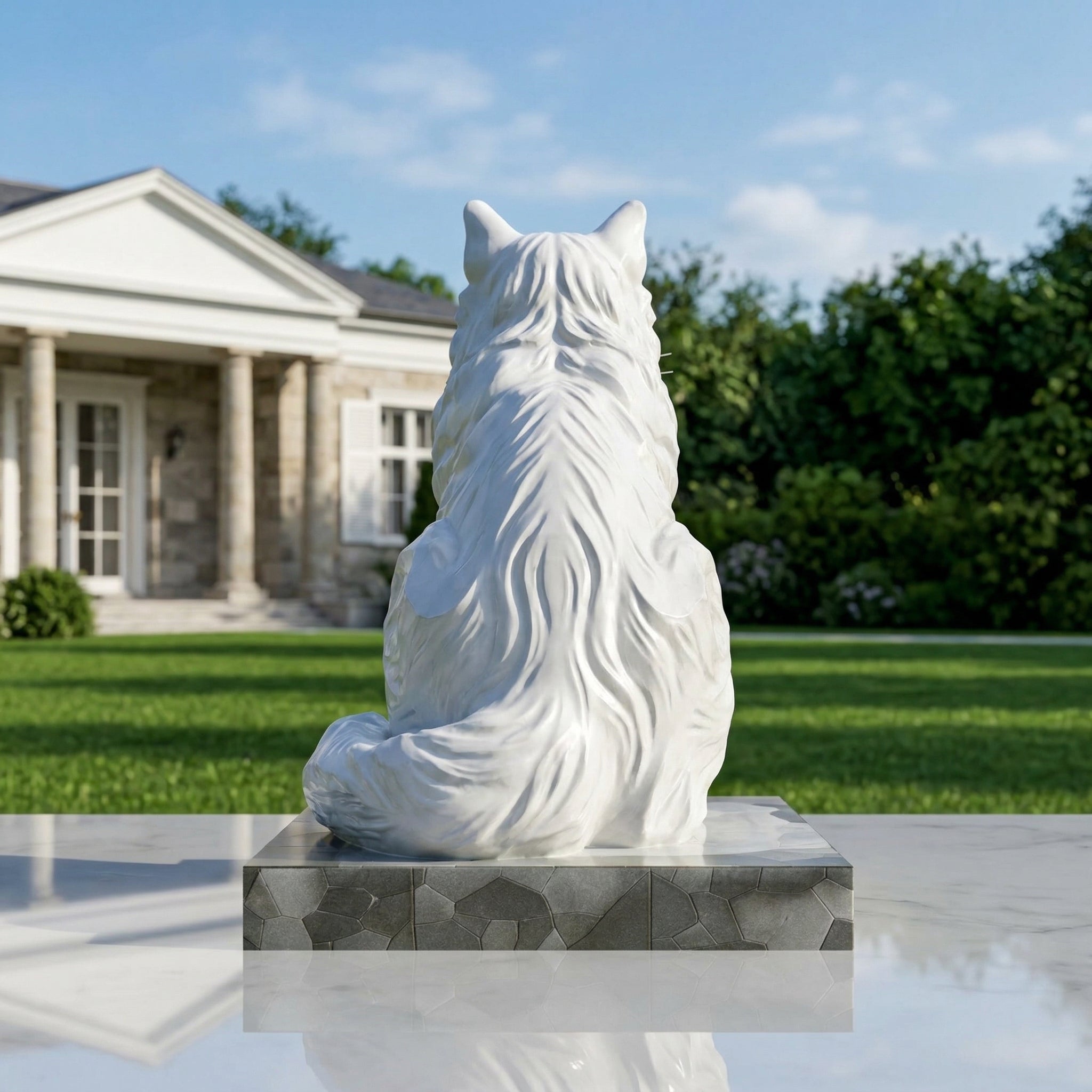 Vela-Fiberglass-Wildlife-Cat-Sculpture-Geometric-Plinth-VSFGS-418-03