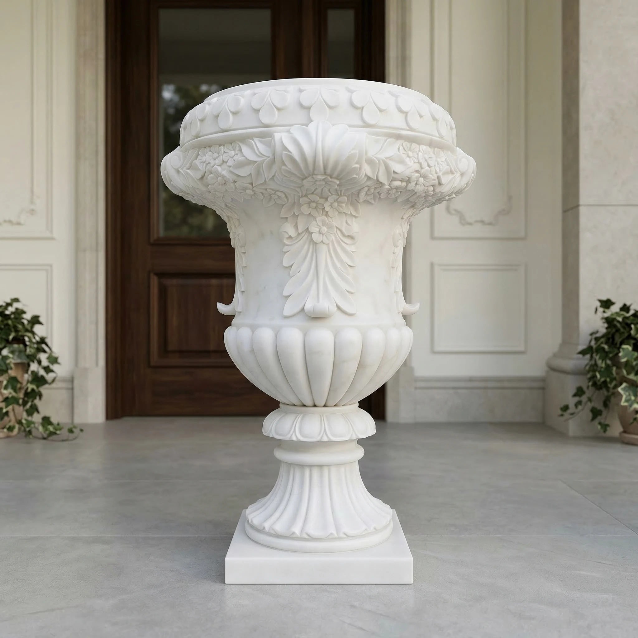 Vela-Natural-Marble-Acanthus-Urn-Sculpture-Entrance-Pedestal-VSMS-2745-01