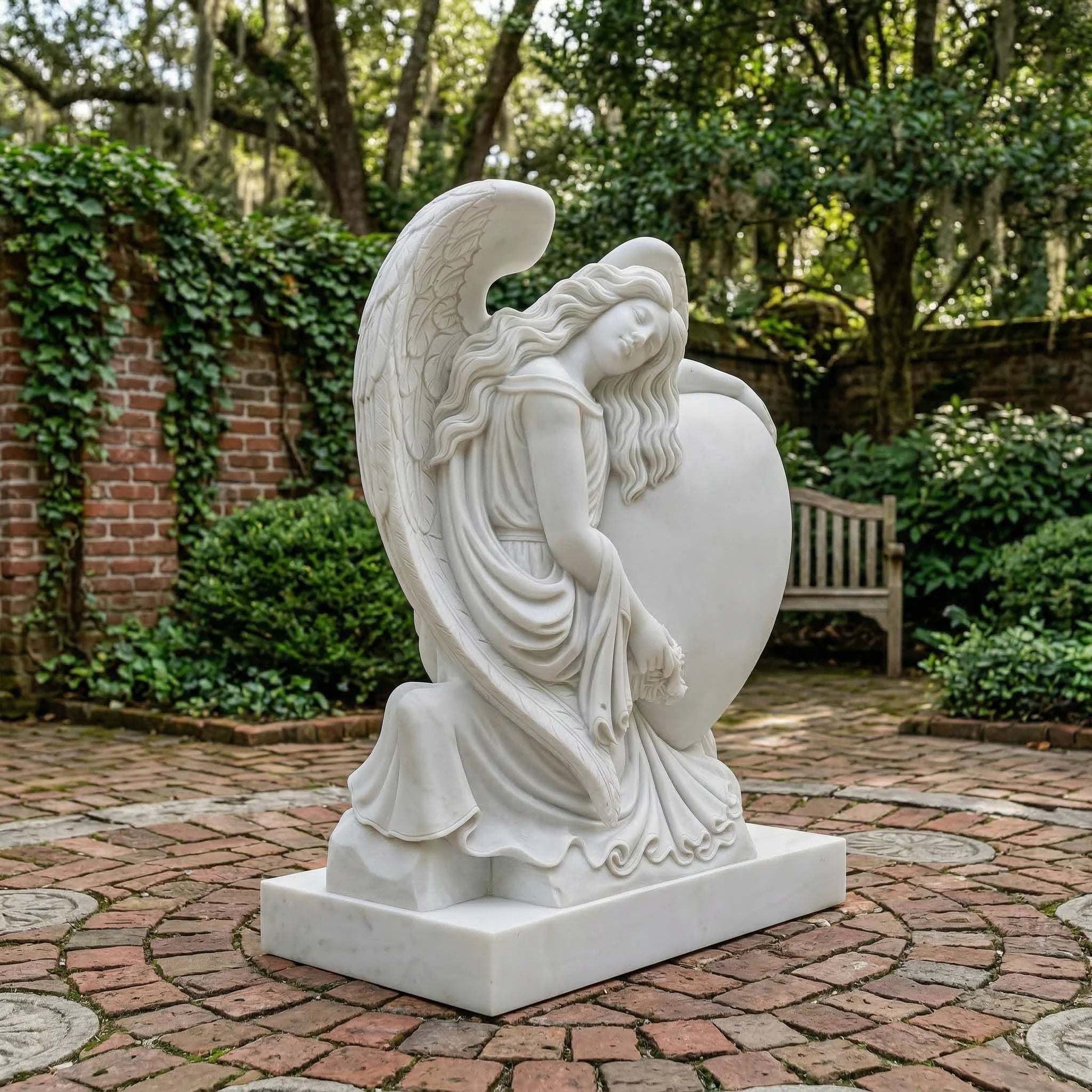 Vela-Natural-Marble-Angel-Heart-Sculpture-Garden-Repose-VSMS-683-02
