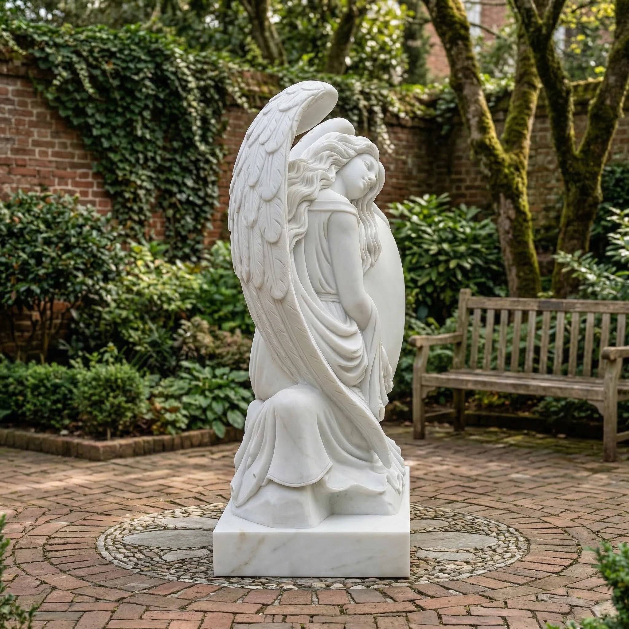Vela-Natural-Marble-Angel-Heart-Sculpture-Garden-Repose-VSMS-683-03