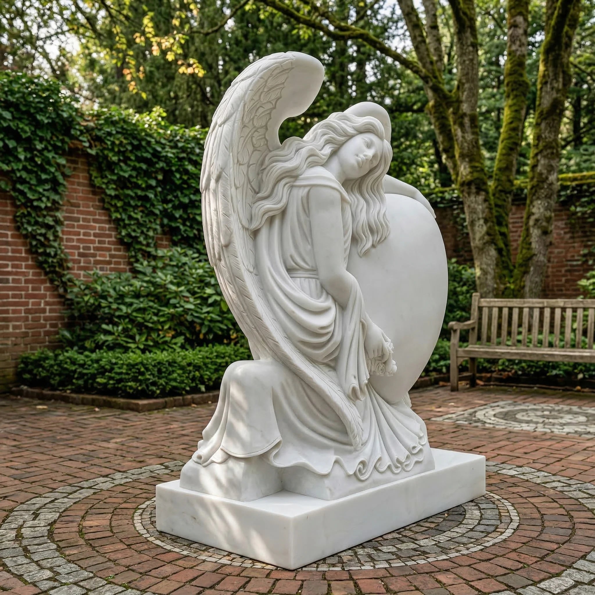 Vela-Natural-Marble-Angel-Heart-Sculpture-Garden-Repose-VSMS-683-04