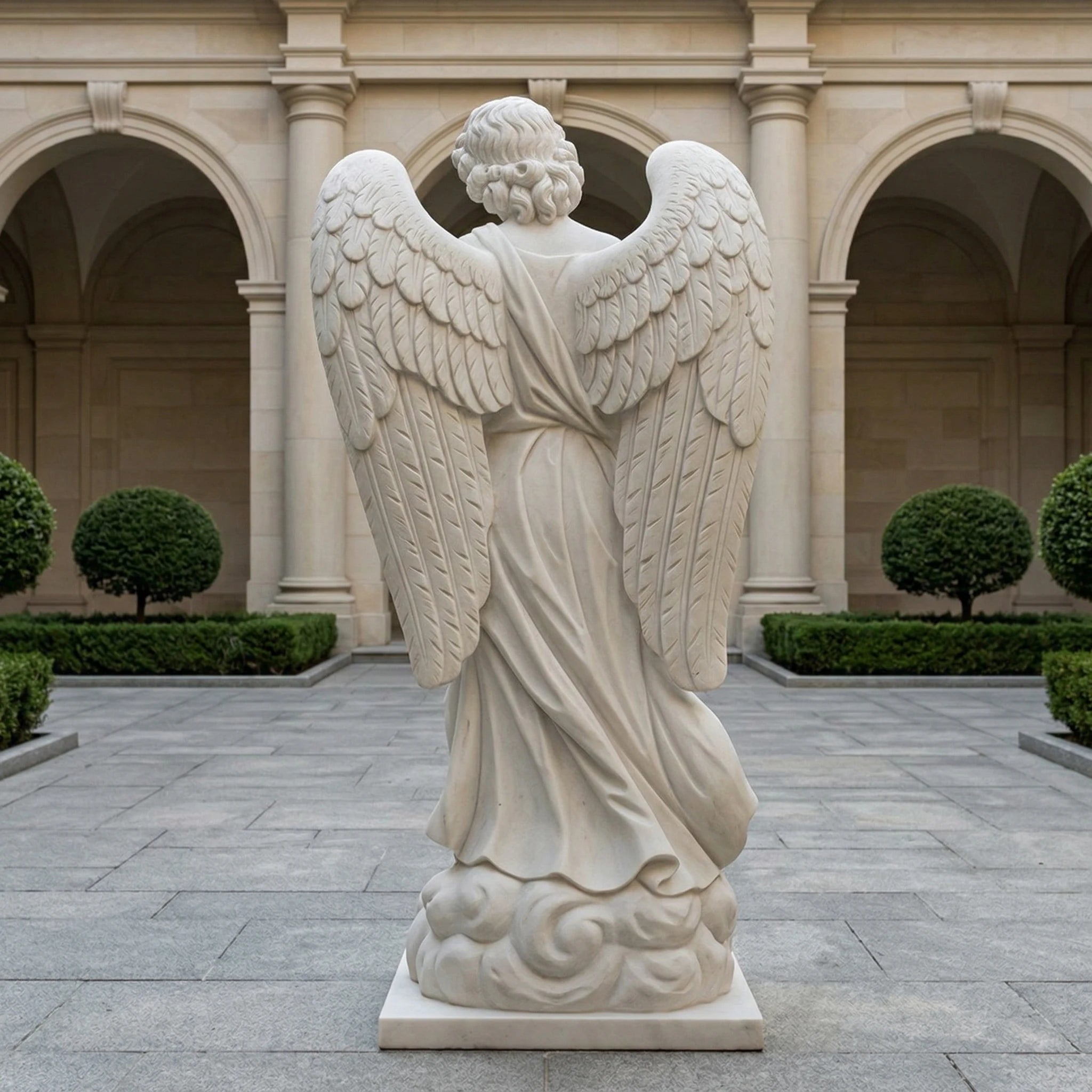 Vela-Natural-Marble-Angel-Sculpture-Book-Pedestal-Placement-MS4827-02