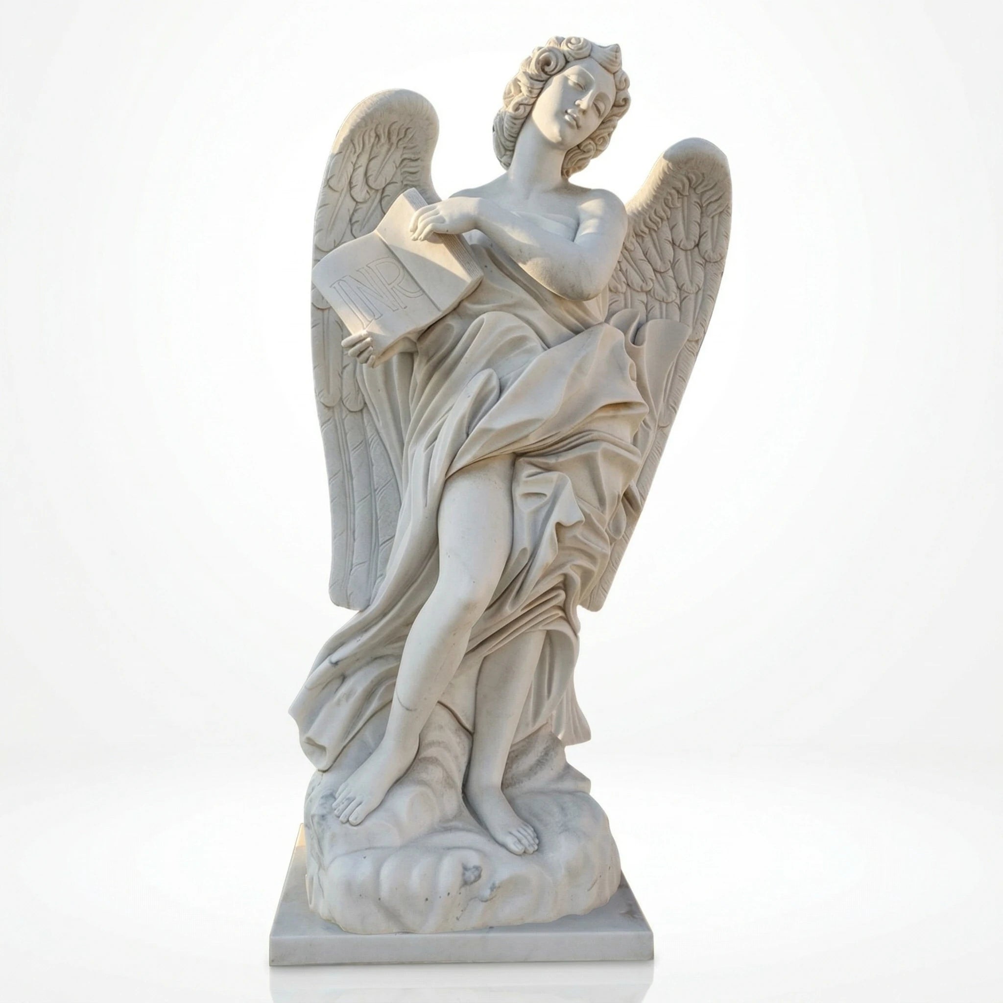 Vela-Natural-Marble-Angel-Sculpture-Book-Pedestal-Placement-MS4827-06