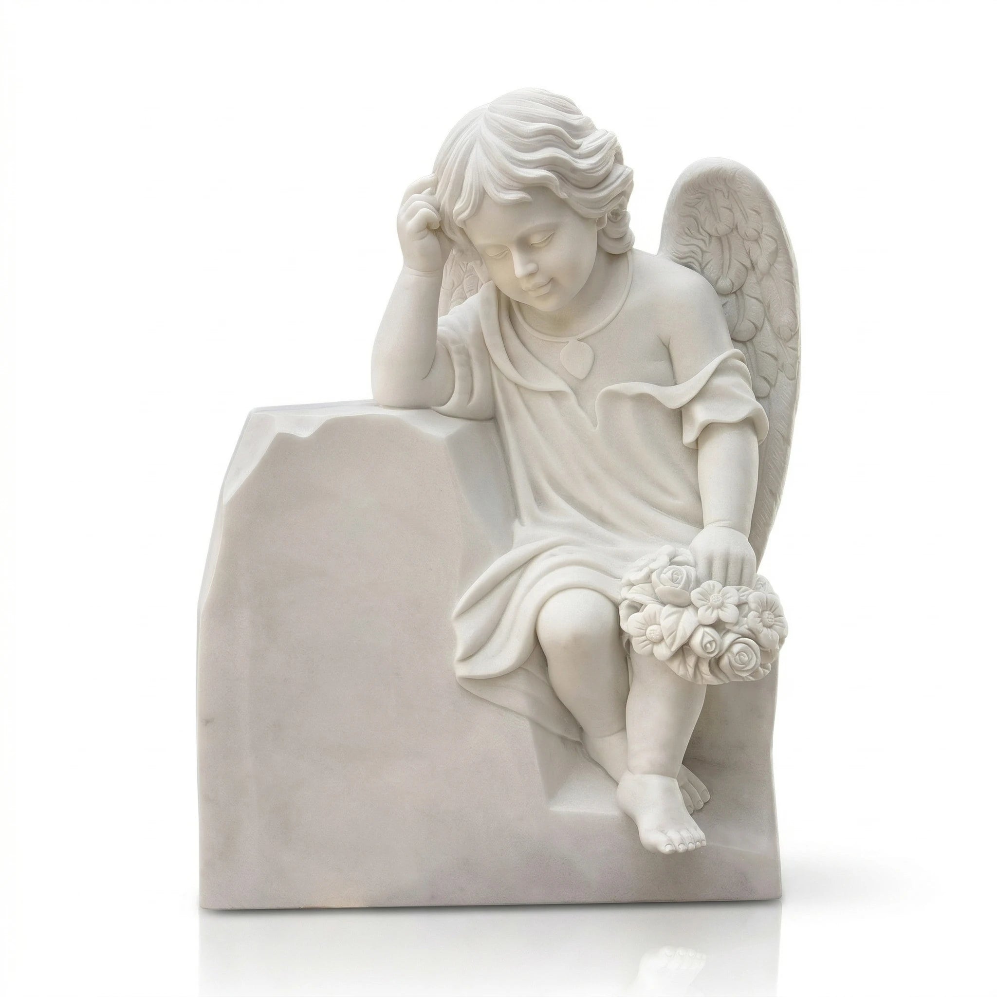 Vela-Natural-Marble-Angel-Sculpture-Garden-Contemplative-Seated-Figure-VSMS-764-05