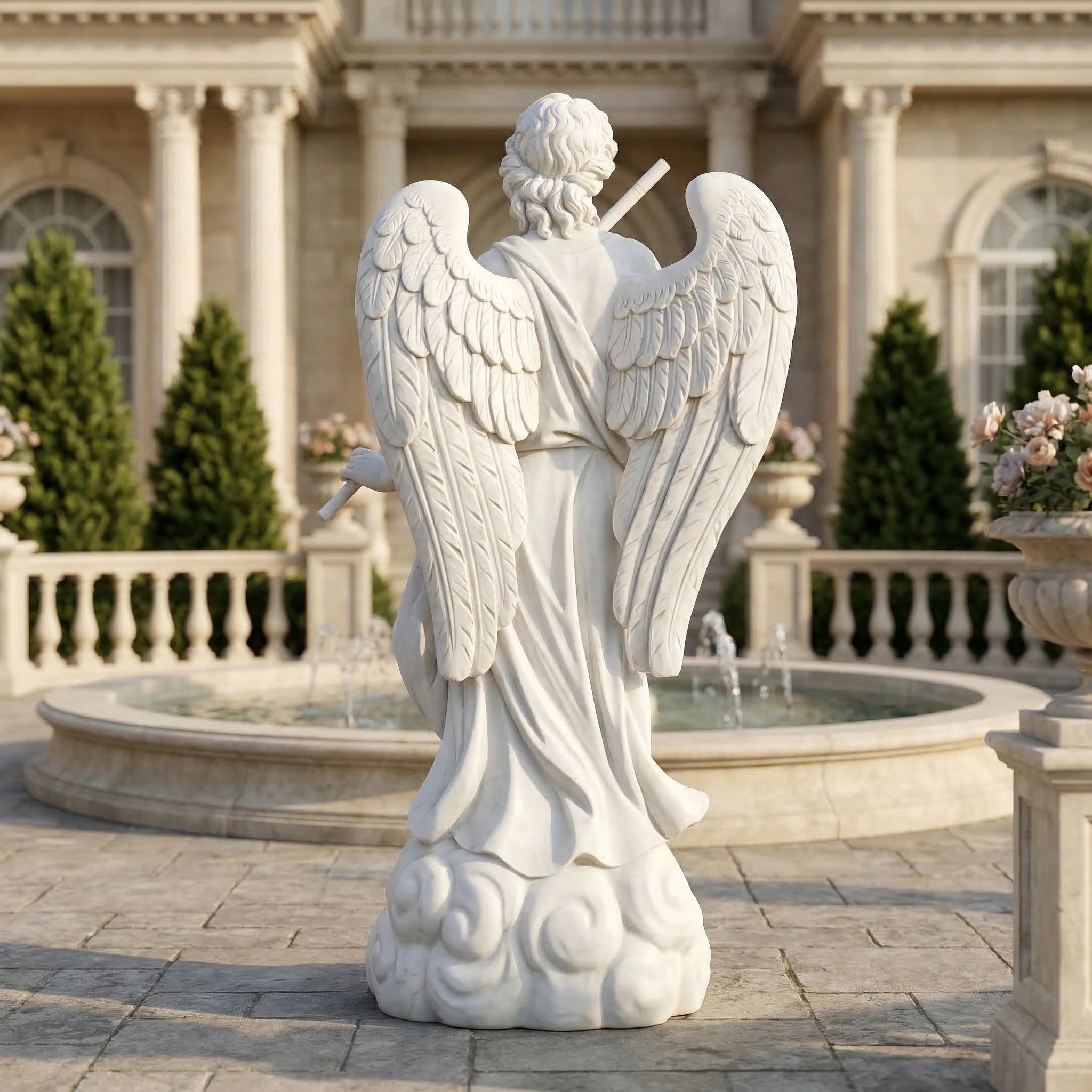 Vela-Natural-Marble-Angel-Sculpture-Garden-Fountain-Figure-VSMS-4127-01