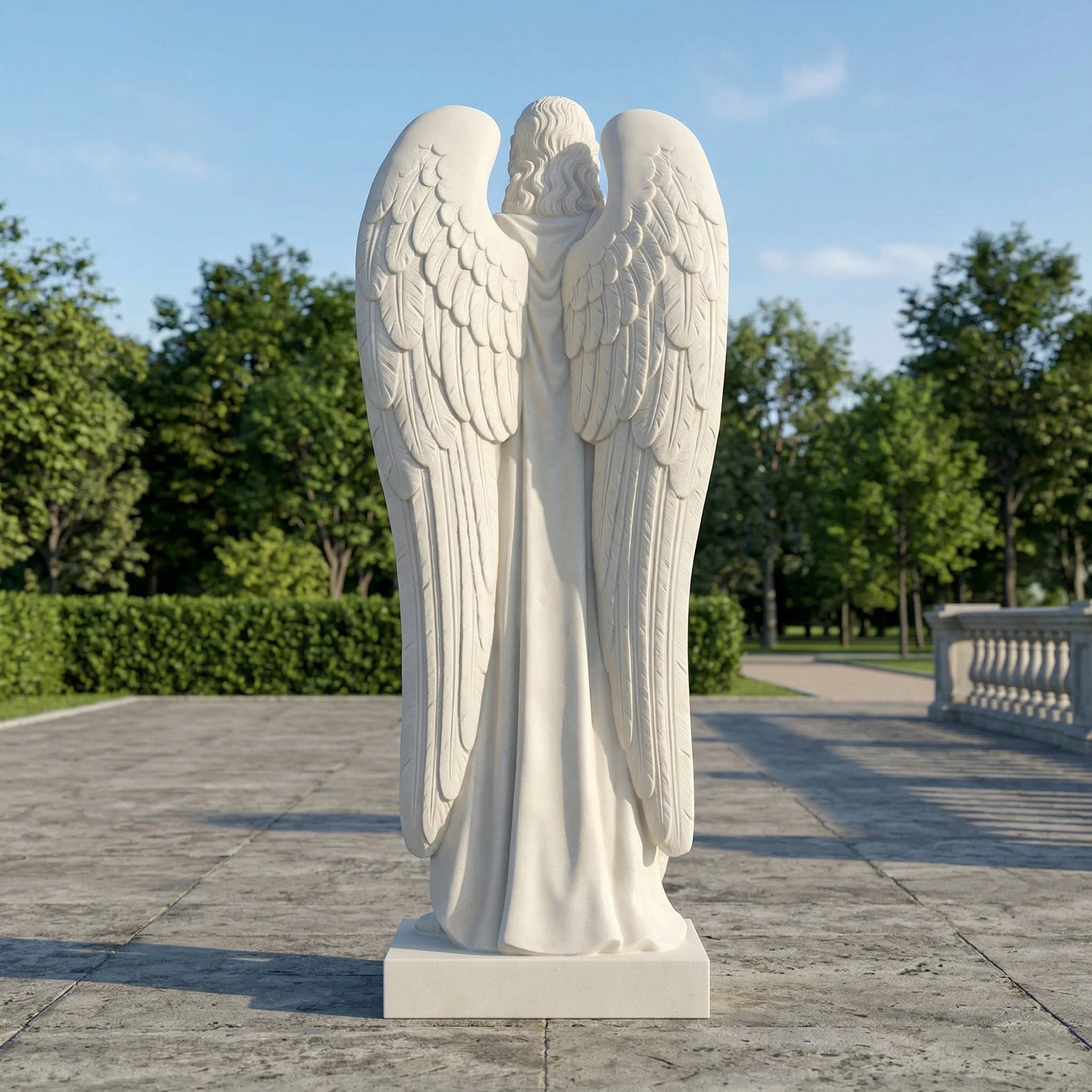 Vela-Natural-Marble-Angel-Sculpture-Garden-Placement-MS-8043-01