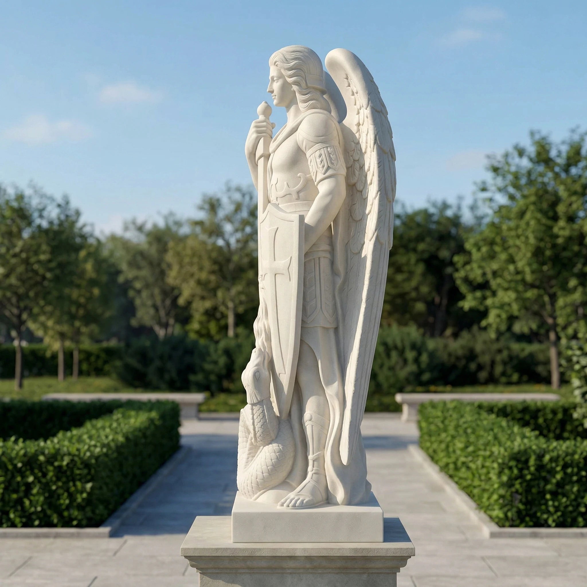 Vela-Natural-Marble-Angel-Sculpture-Garden-Placement-MS-8043-03