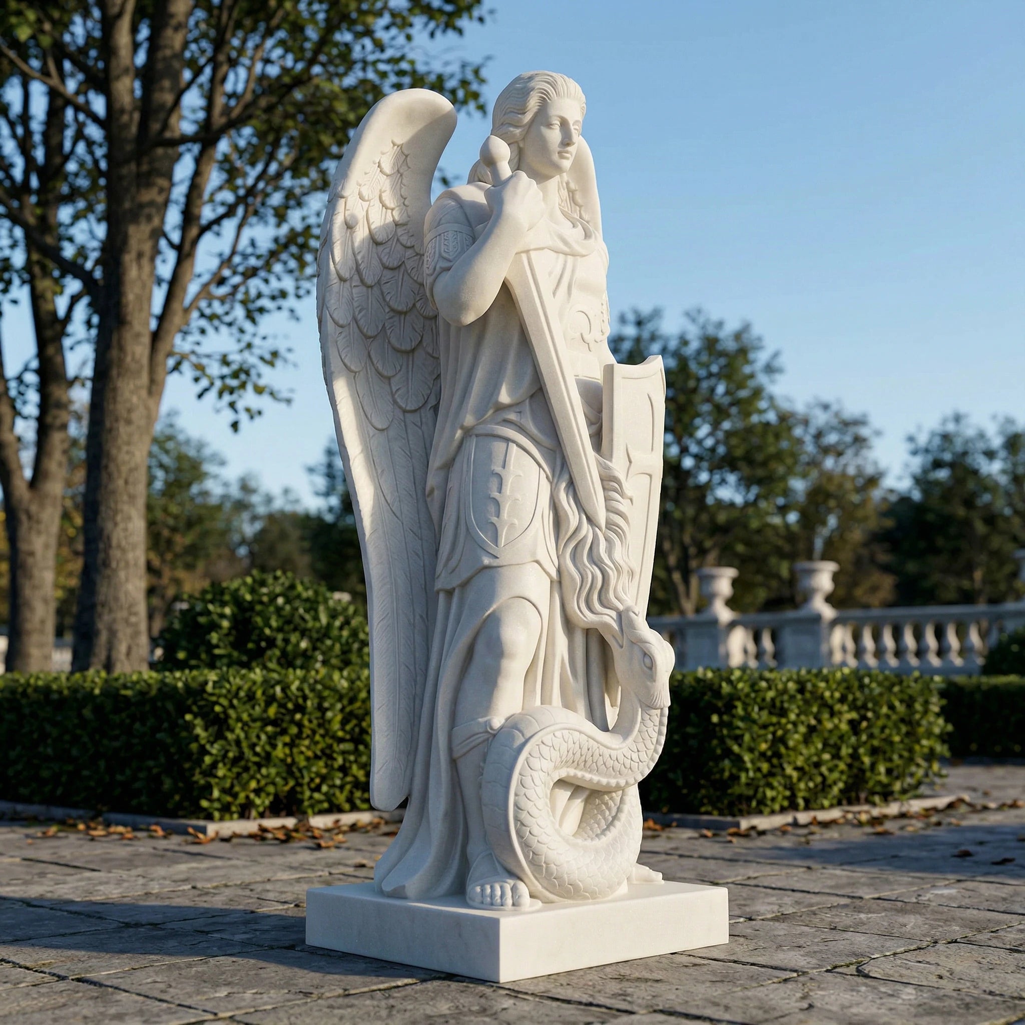 Vela-Natural-Marble-Angel-Sculpture-Garden-Placement-MS-8043-04