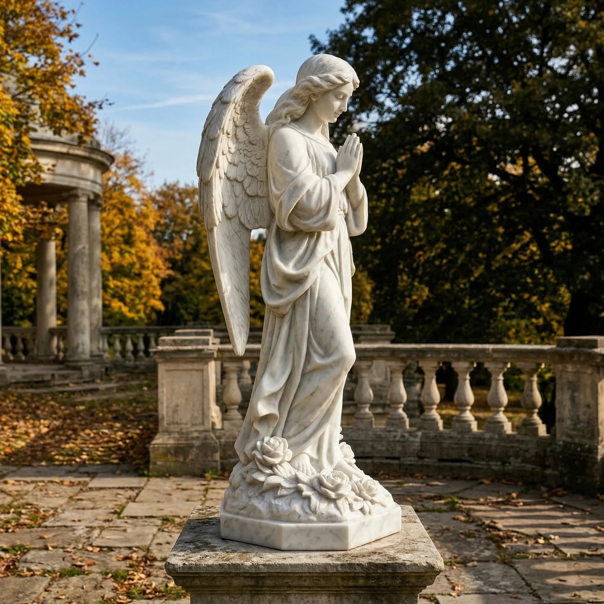 Vela-Natural-Marble-Angel-Sculpture-Prayerful-Garden-Figure-VSMS-5419-03