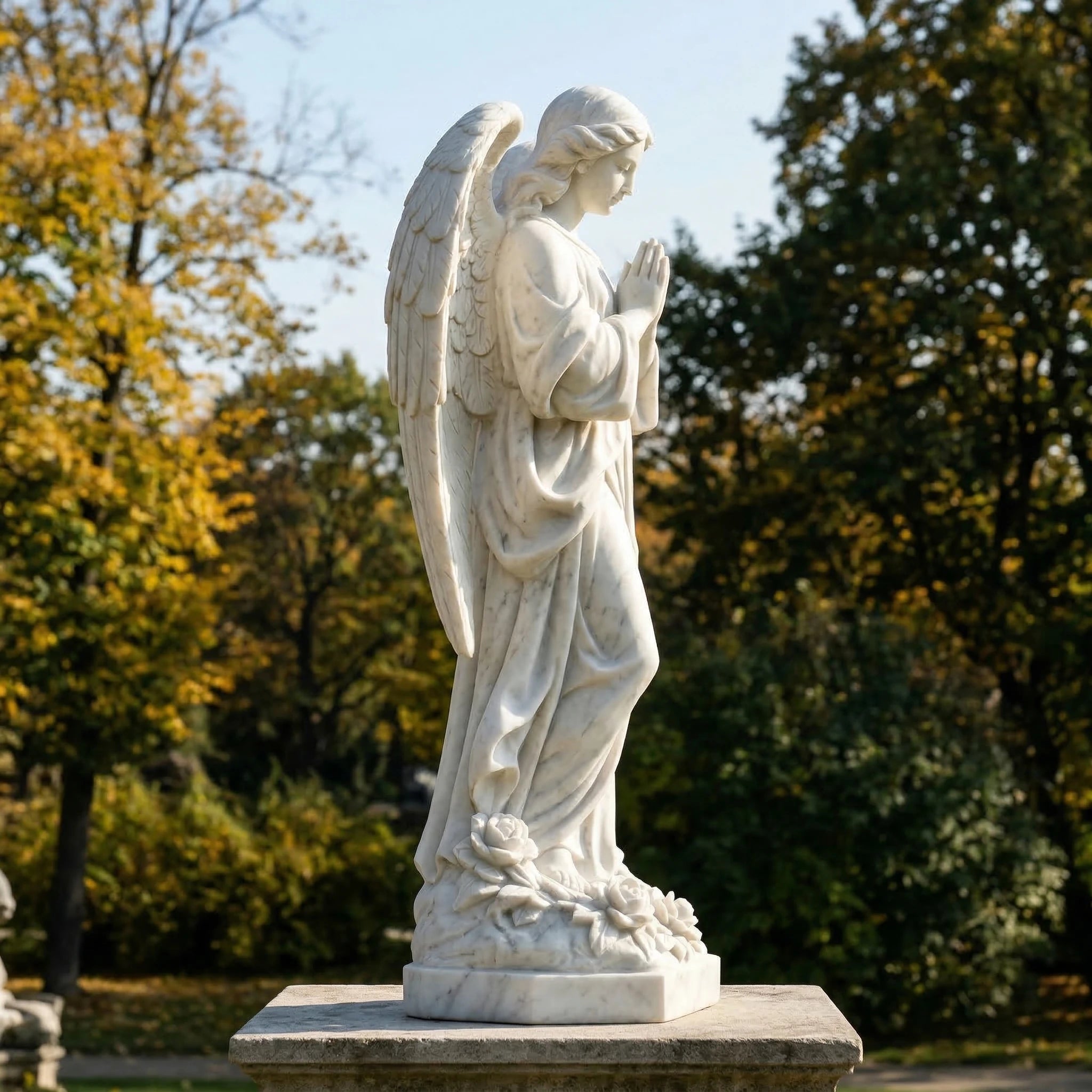 Vela-Natural-Marble-Angel-Sculpture-Prayerful-Garden-Figure-VSMS-5419-04