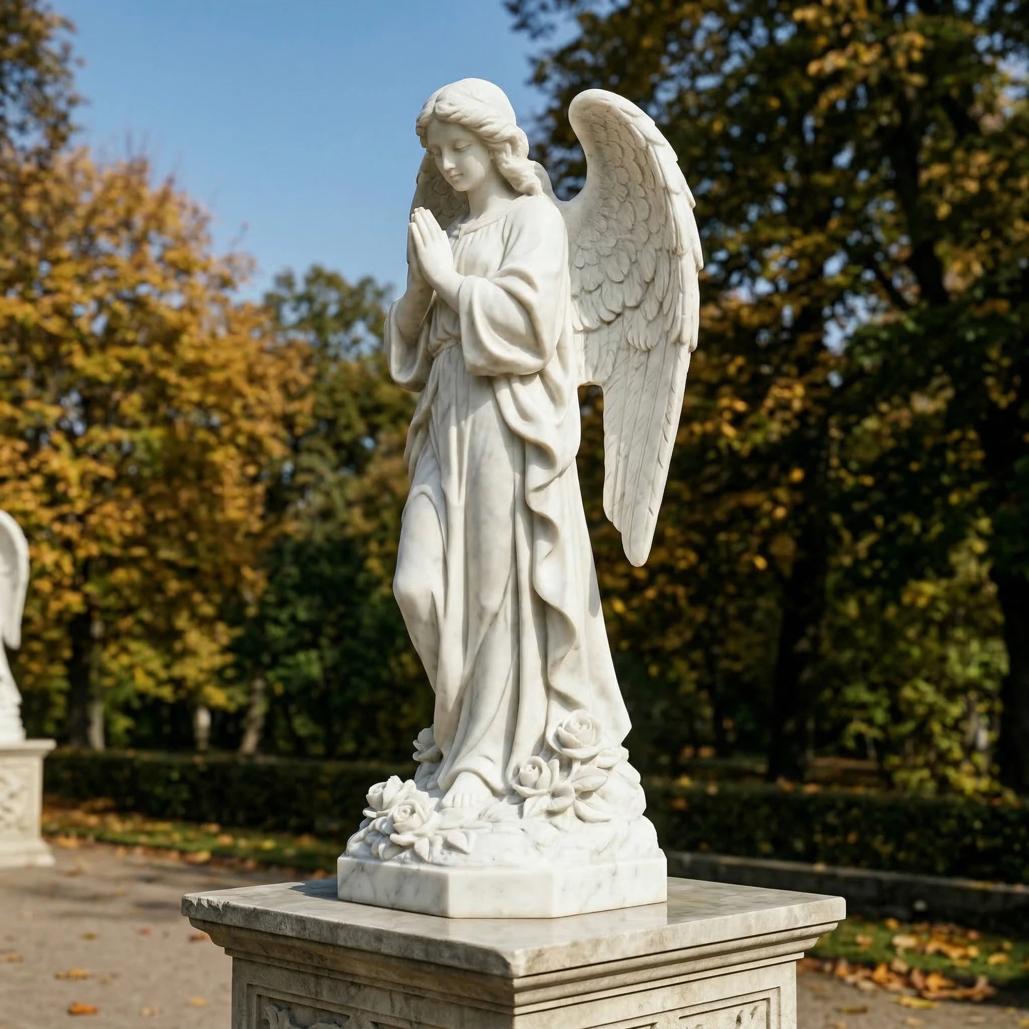Vela-Natural-Marble-Angel-Sculpture-Prayerful-Garden-Figure-VSMS-5419-05