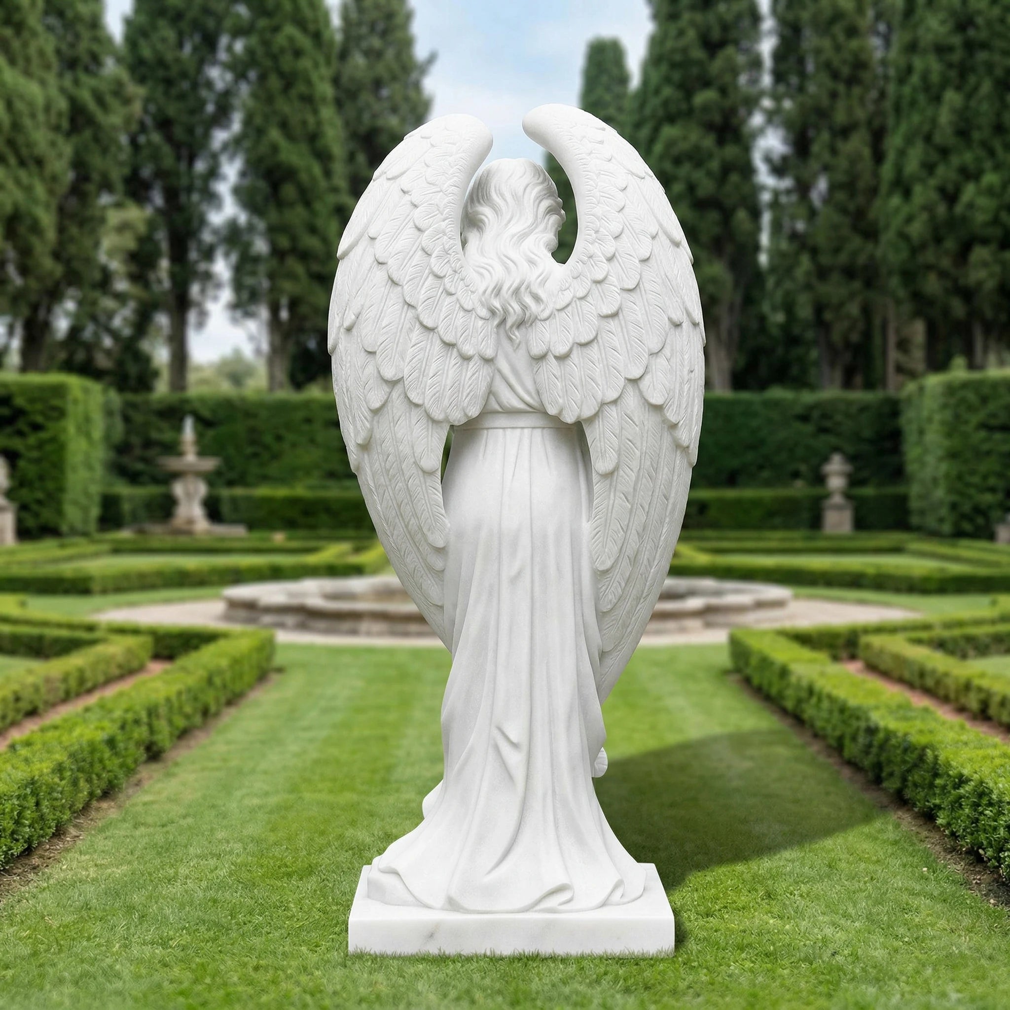 Vela-Natural-Marble-Angel-Sculpture-Winged-Garden-Figure-VSMS-2854-01