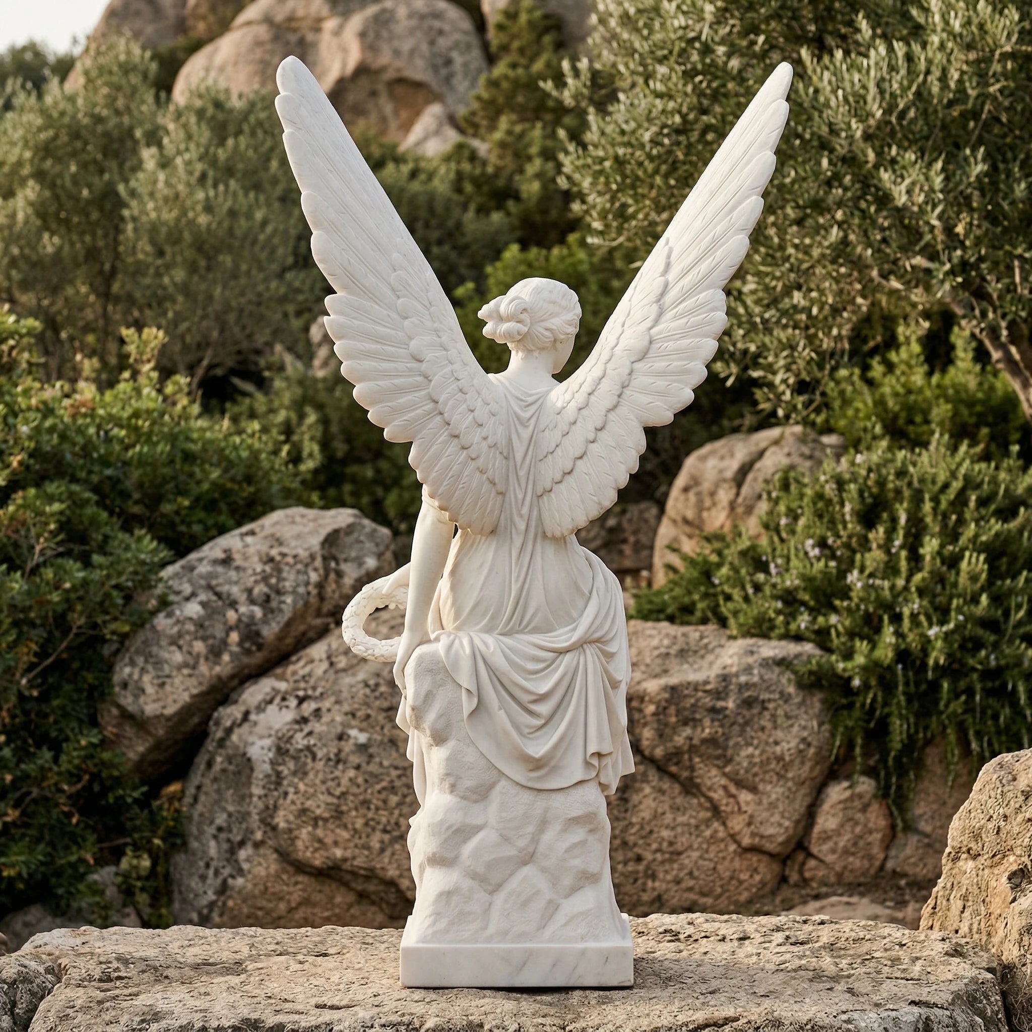 Vela-Natural-Marble-Angelic-Female-Sculpture-Winged-Garden-Figure-VSMS-763-02