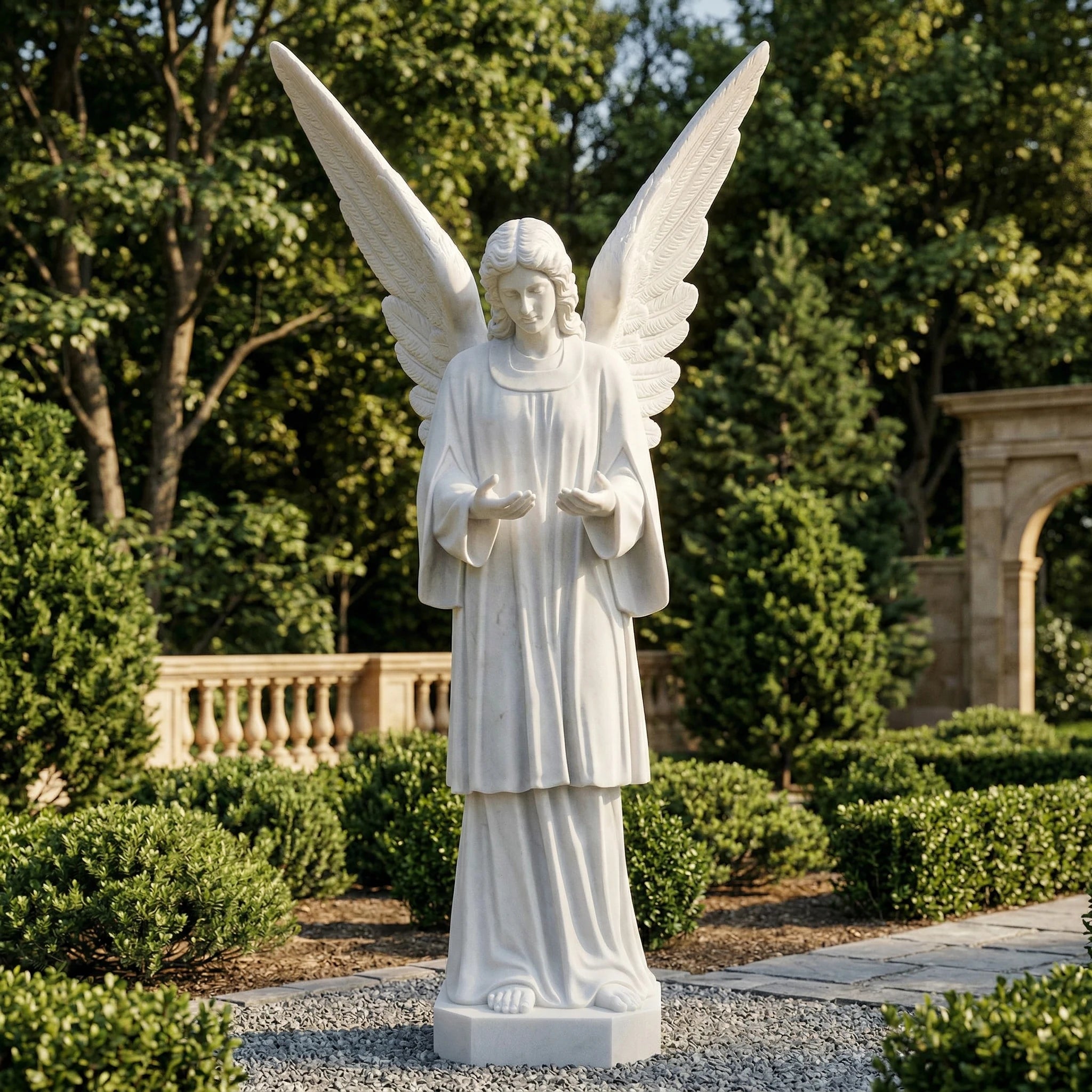 Vela-Natural-Marble-Angelic-Figure-Sculpture-Garden-Focal-Point-VSMS-826-01