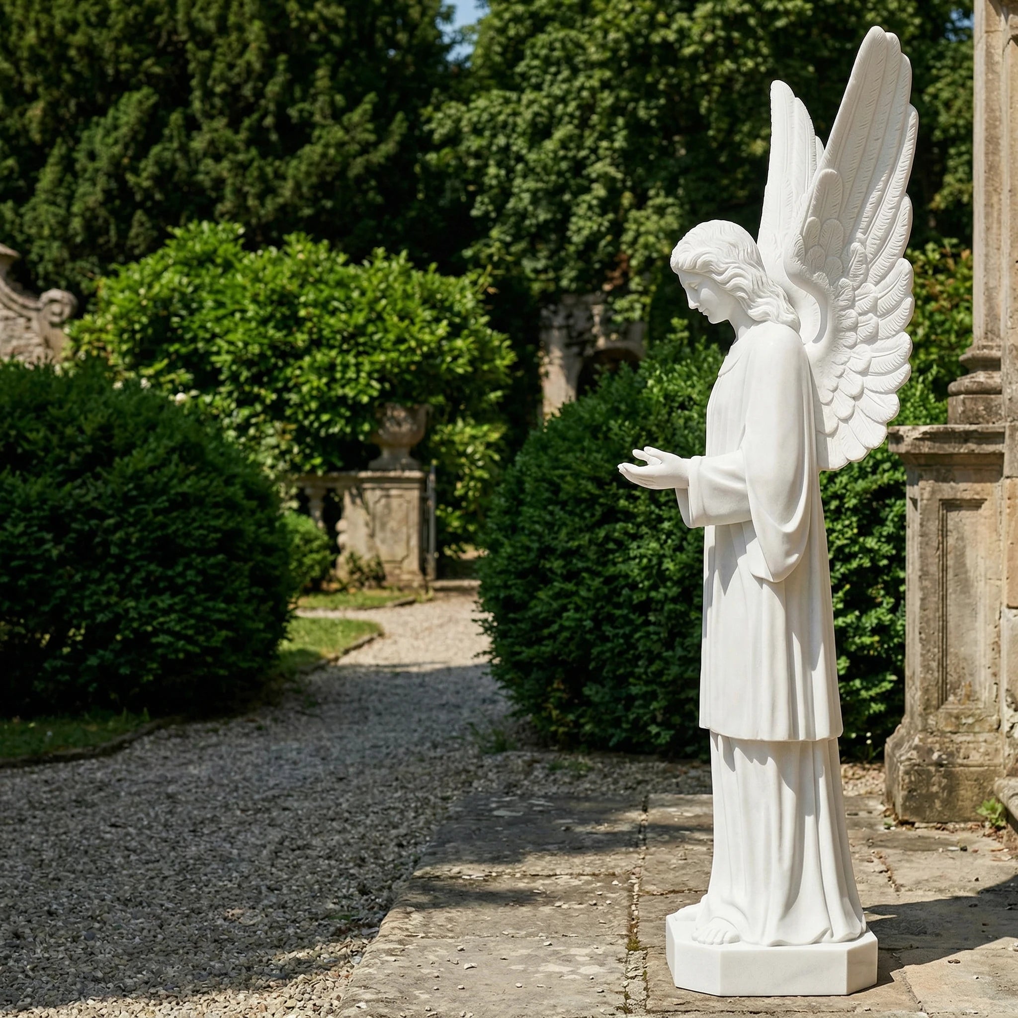 Vela-Natural-Marble-Angelic-Figure-Sculpture-Garden-Focal-Point-VSMS-826-03