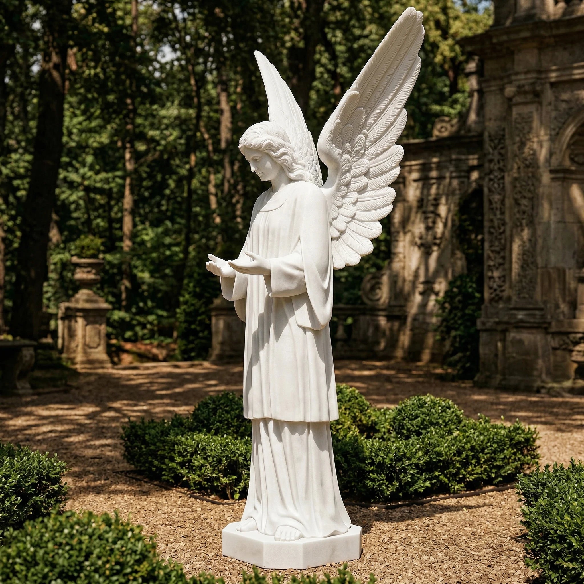 Vela-Natural-Marble-Angelic-Figure-Sculpture-Garden-Focal-Point-VSMS-826-04