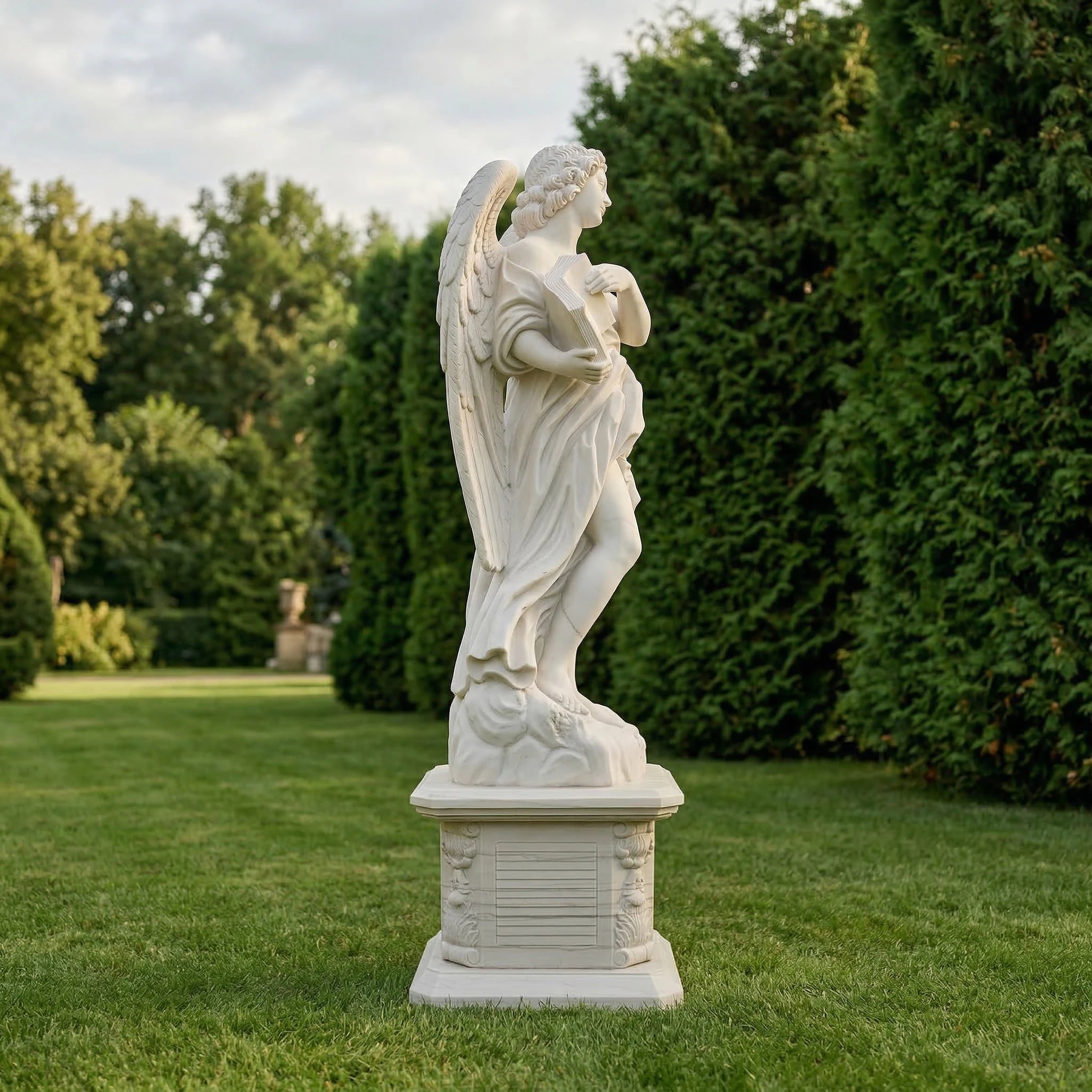 Vela-Natural-Marble-Angelic-Figure-Sculpture-Garden-Pedestal-VSMS-4413-04