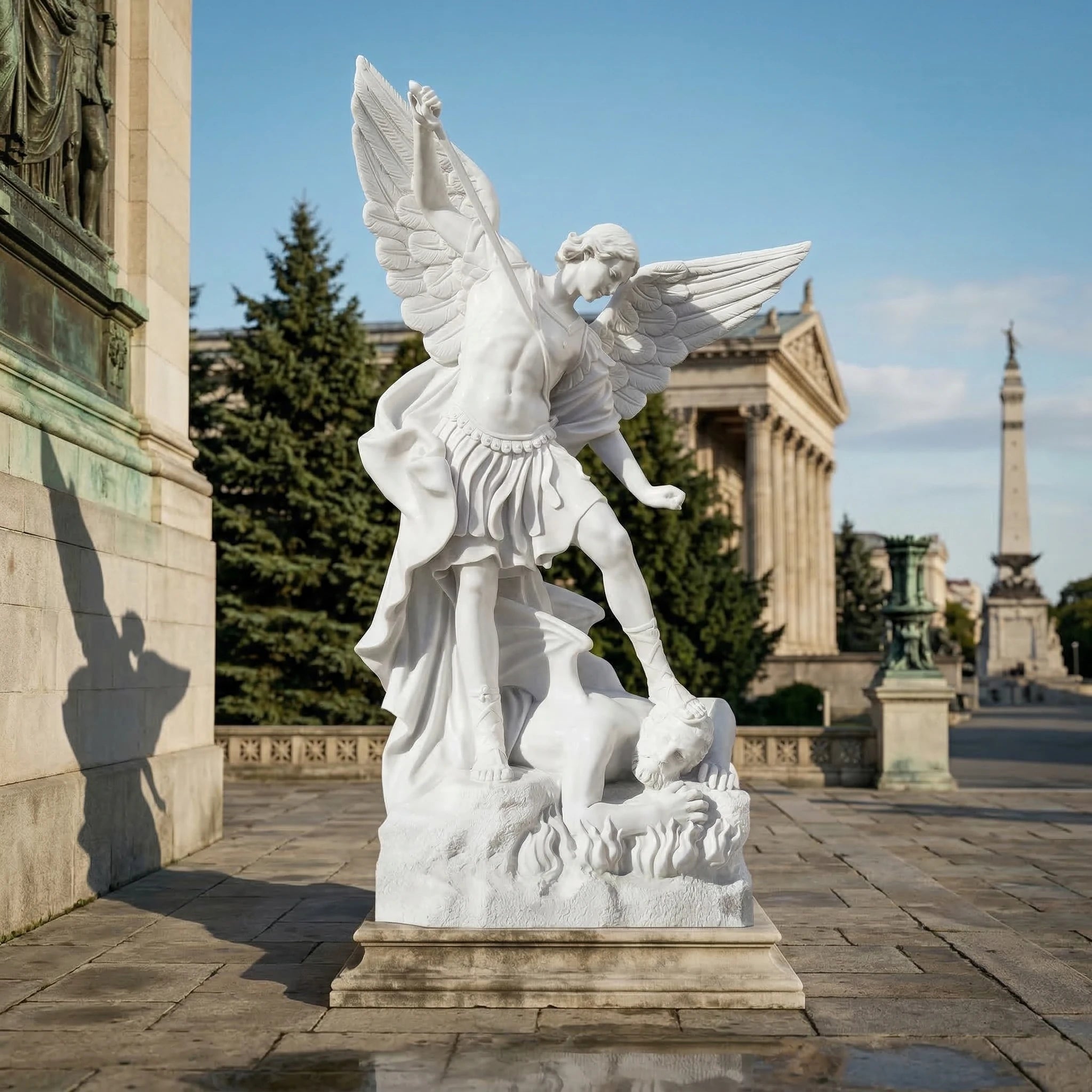 Vela-Natural-Marble-Angelic-Warrior-Sculpture-Garden-Courtyard-Focal-Point-VSMS-2469-01