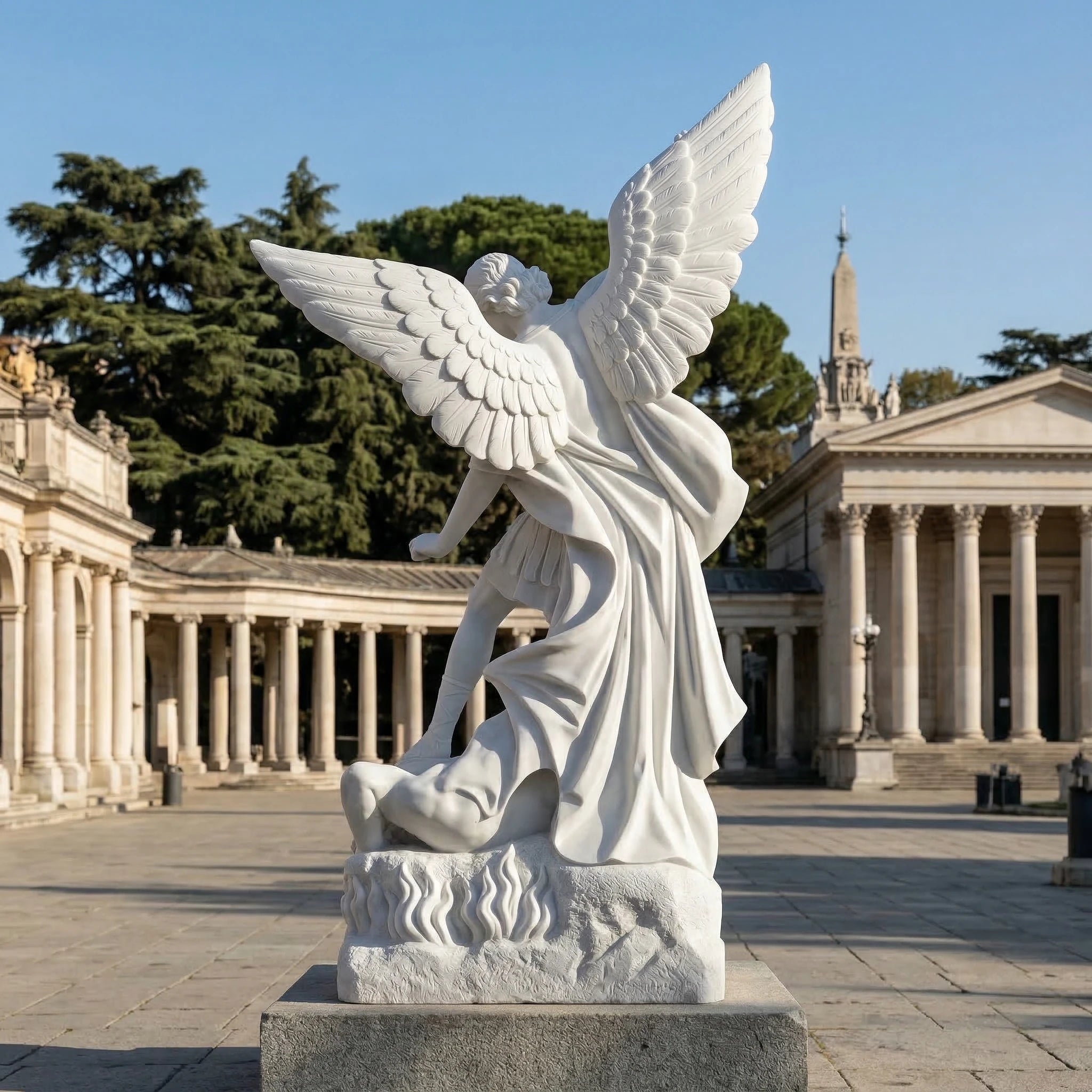 Vela-Natural-Marble-Angelic-Warrior-Sculpture-Garden-Courtyard-Focal-Point-VSMS-2469-02