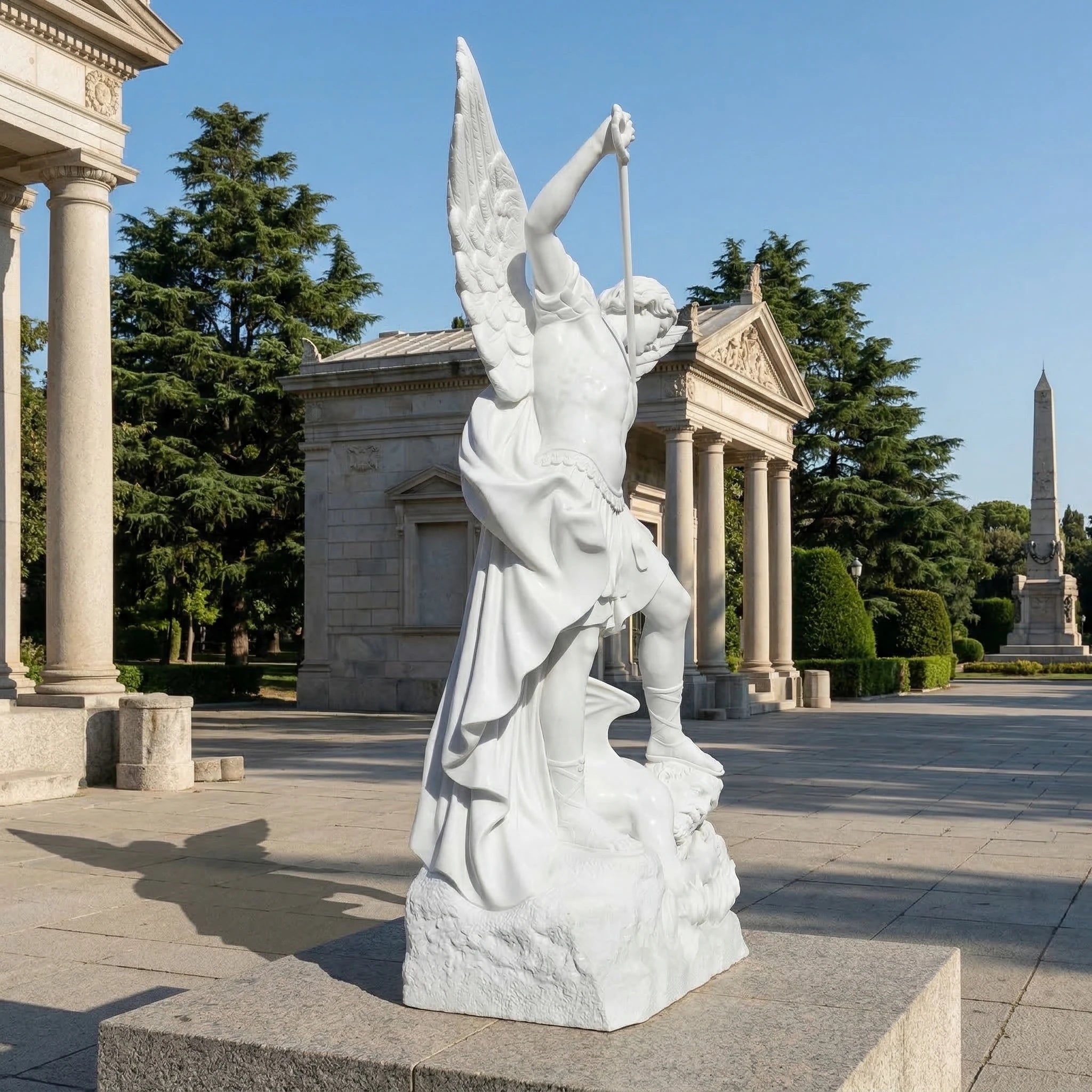 Vela-Natural-Marble-Angelic-Warrior-Sculpture-Garden-Courtyard-Focal-Point-VSMS-2469-03
