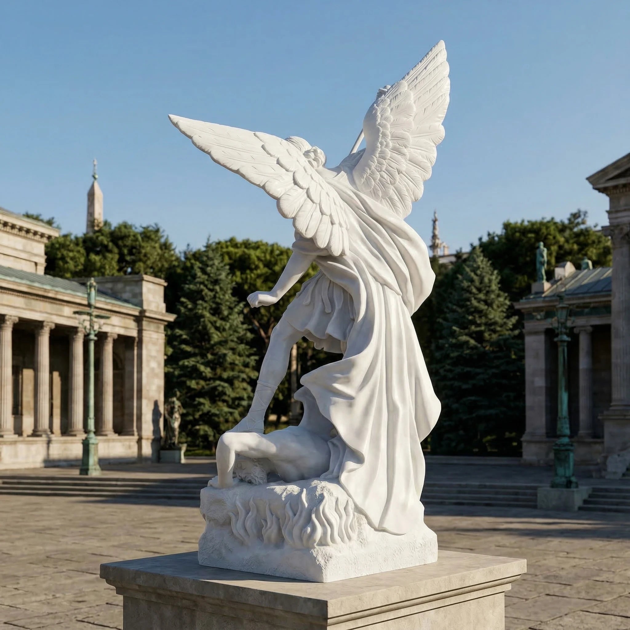 Vela-Natural-Marble-Angelic-Warrior-Sculpture-Garden-Courtyard-Focal-Point-VSMS-2469-04