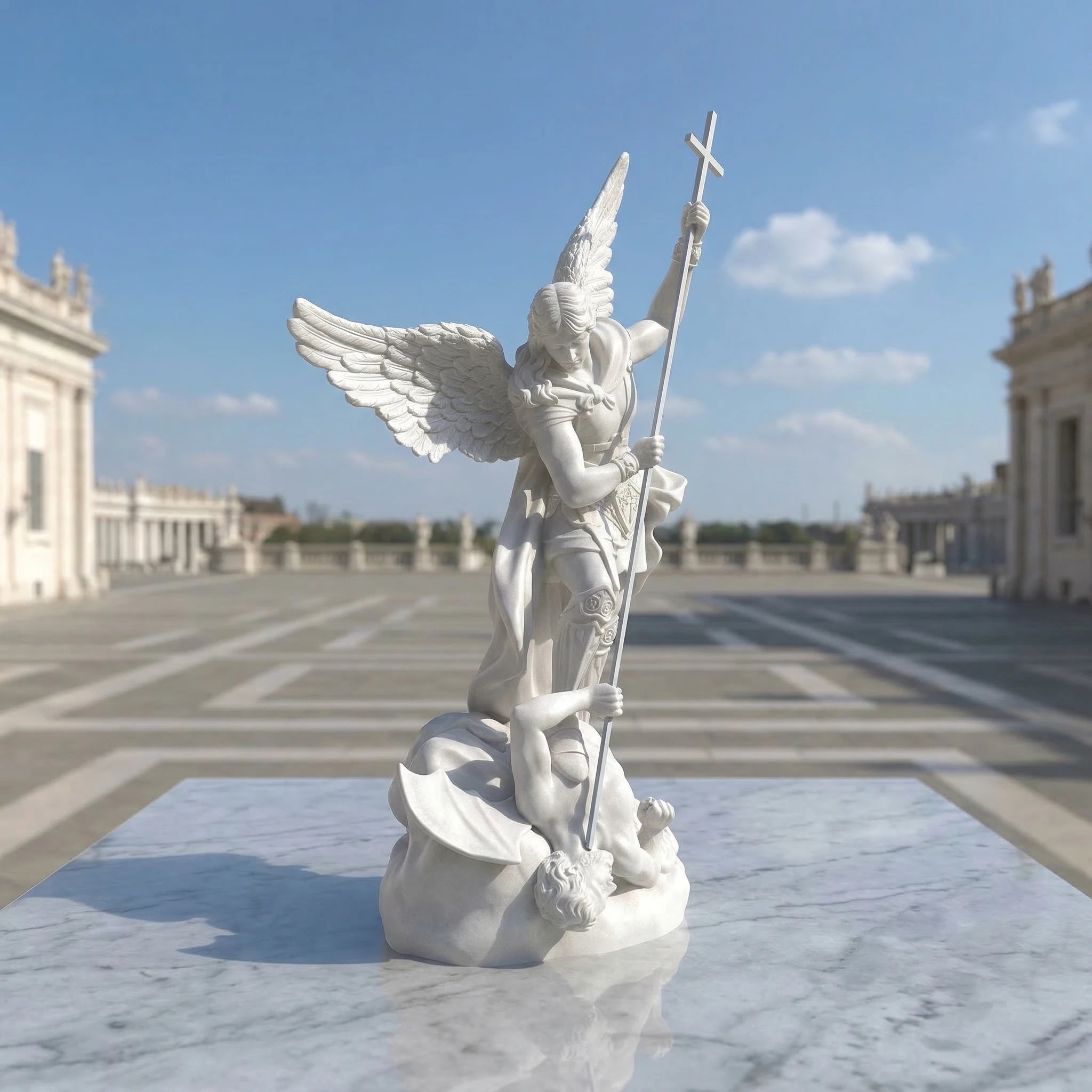 Vela-Natural-Marble-Angelic-Warrior-Sculpture-Winged-Garden-Centerpiece-VSMS-4836-02