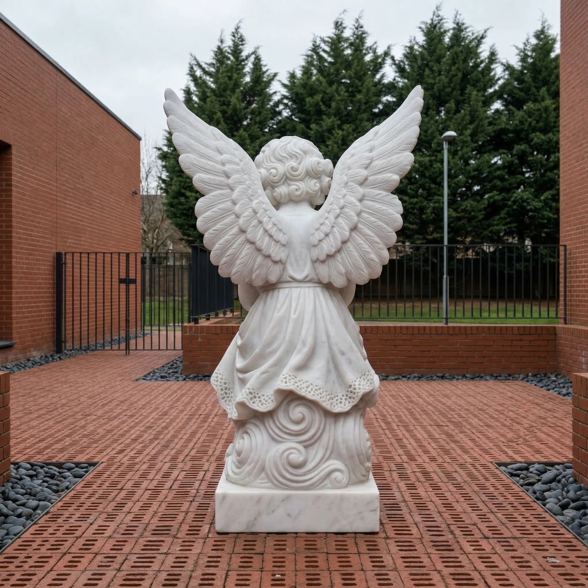 Vela-Natural-Marble-Cherubic-Angel-Sculpture-Seated-Garden-Court-VSMS-2867-02